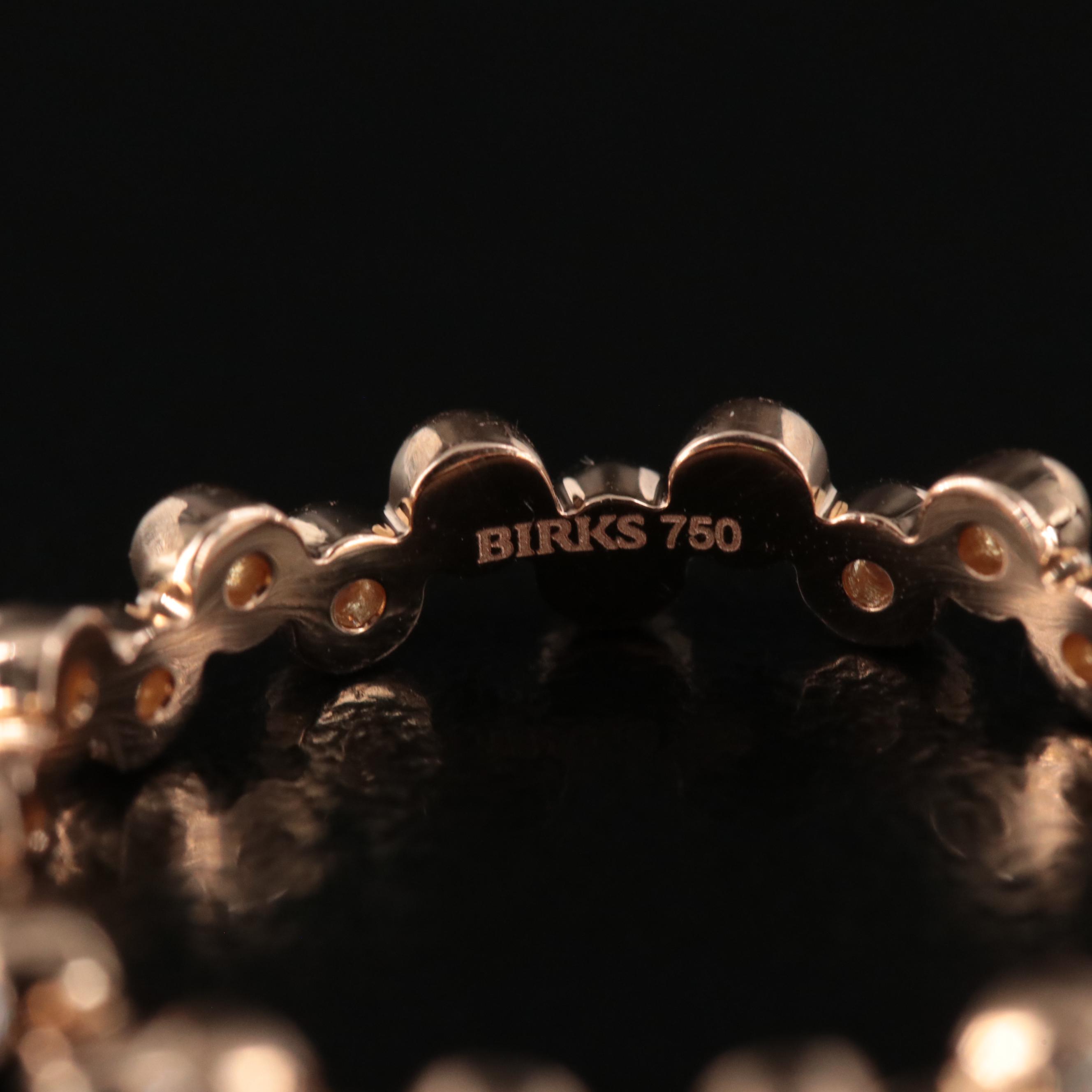 Maison Birks "Iconic" 18K Rose Gold Diamond Stackable Eternity Ring