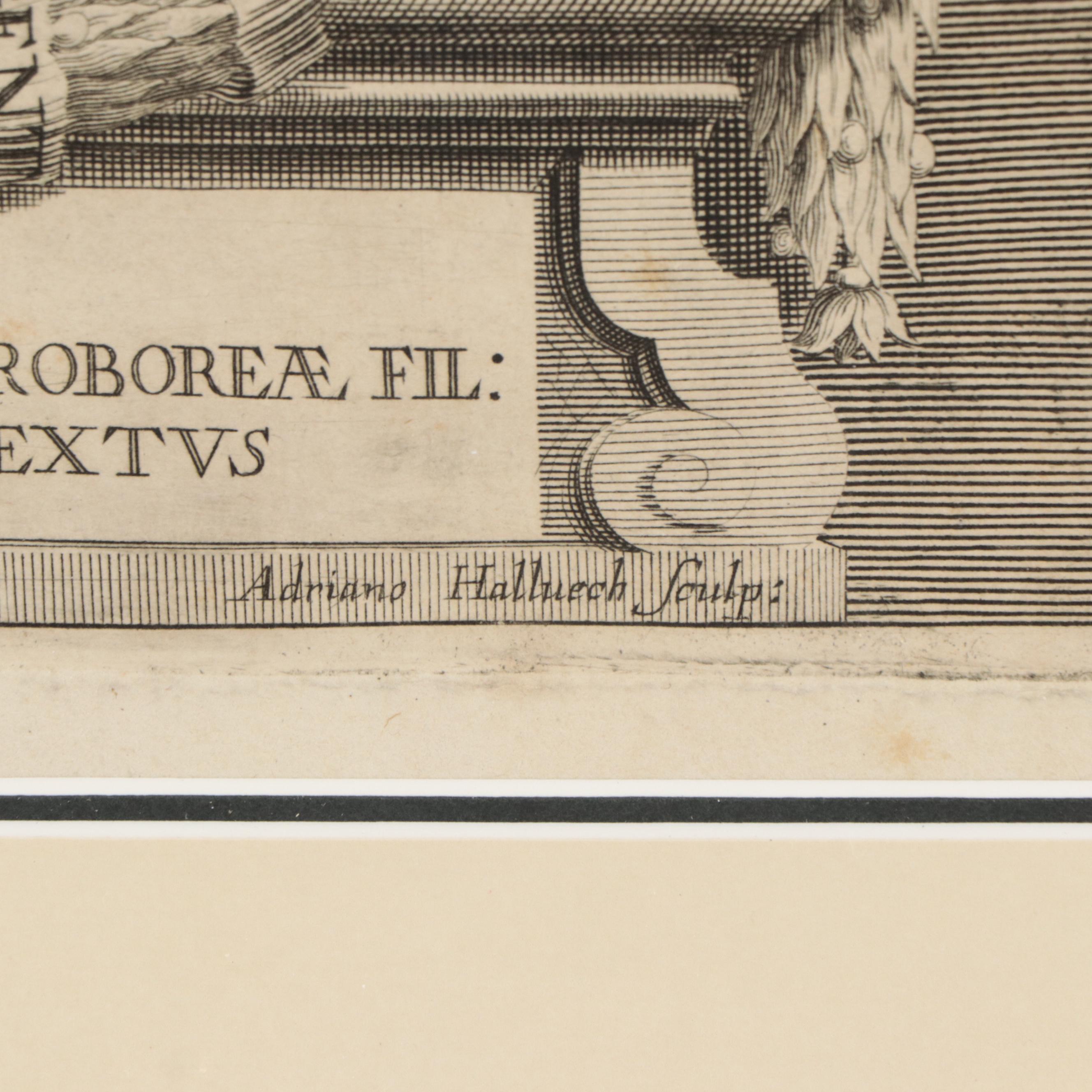 Adriaen Haelwegh Engraving "Cosimo III, Grand Duke of Tuscany," 17th Century