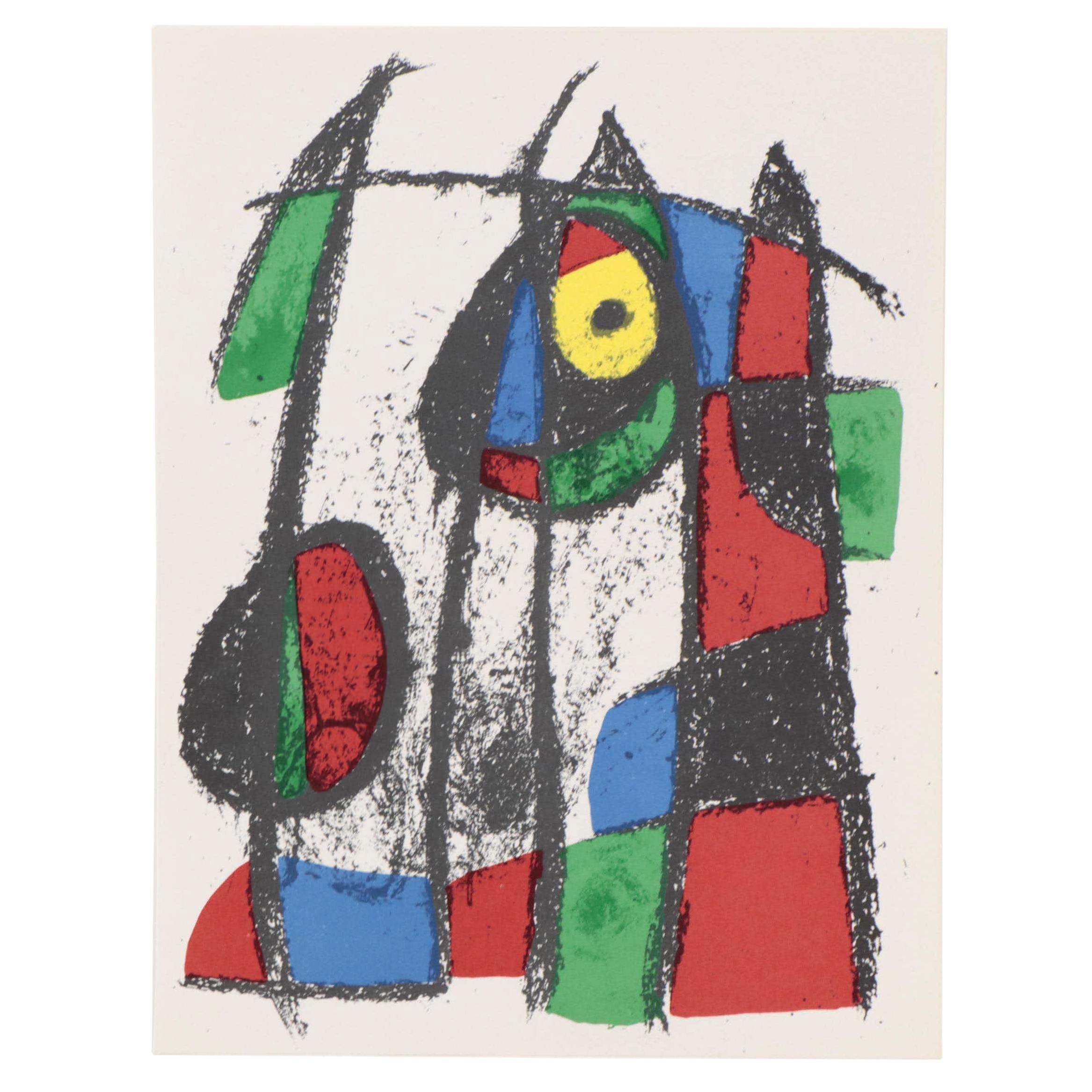 Joan Miró Abstract Color Lithograph, 1975