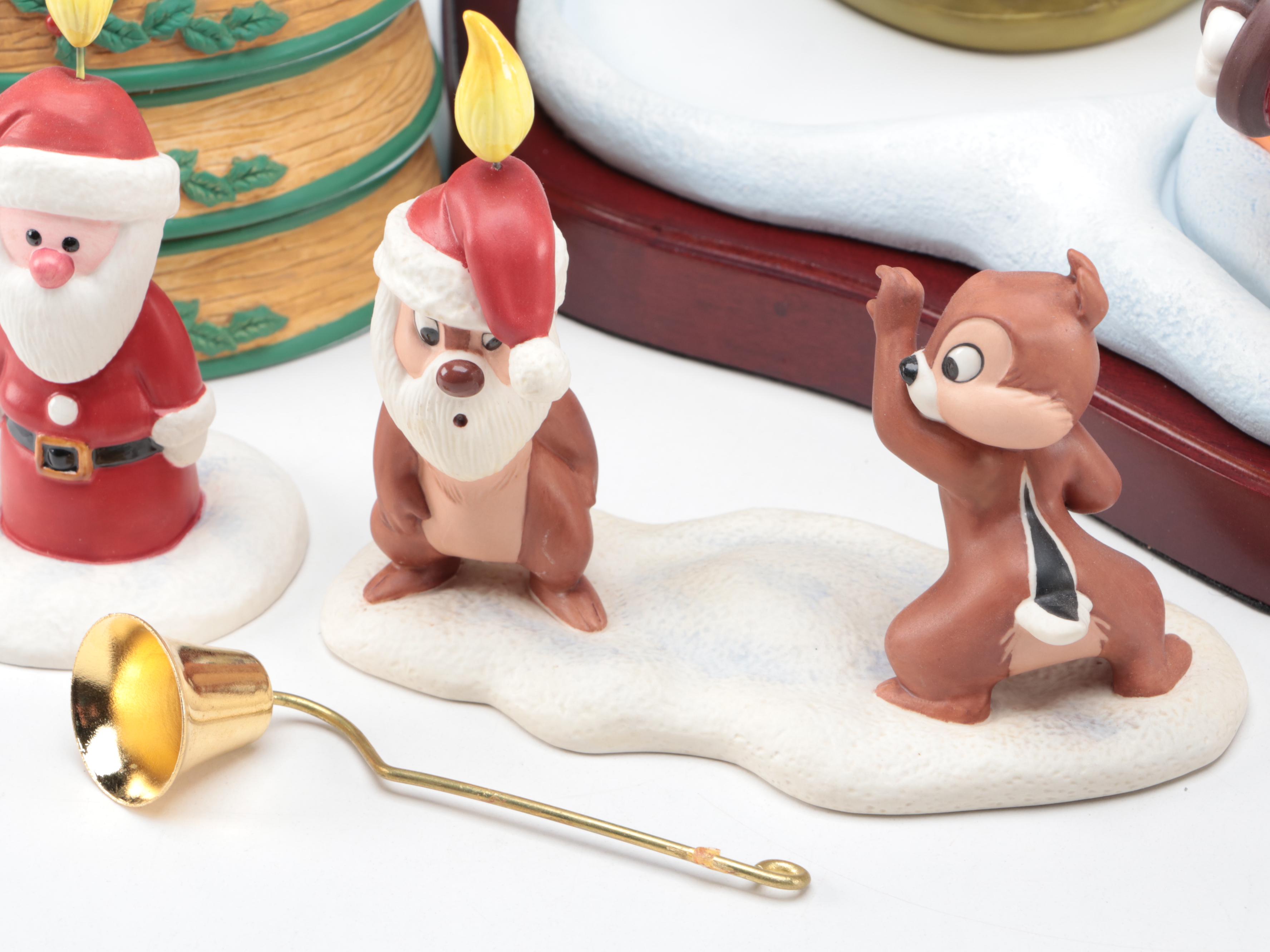 Walt Disney Classics Collection "Pluto's Christmas Tree" Porcelain Figurines