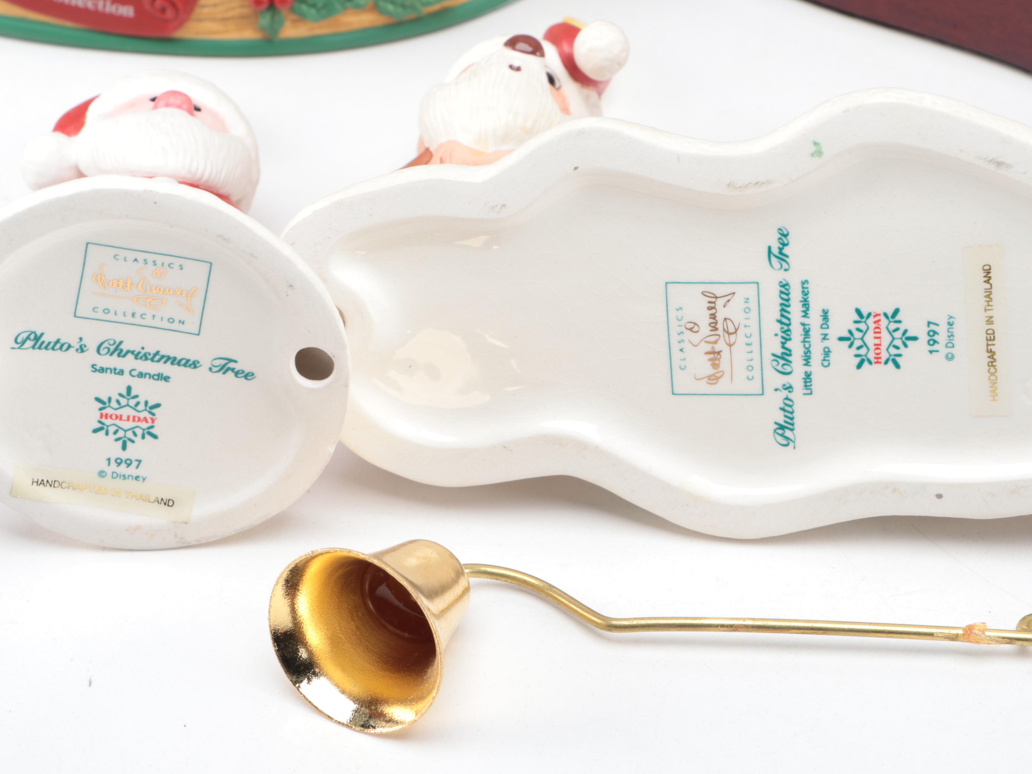 Walt Disney Classics Collection "Pluto's Christmas Tree" Porcelain Figurines