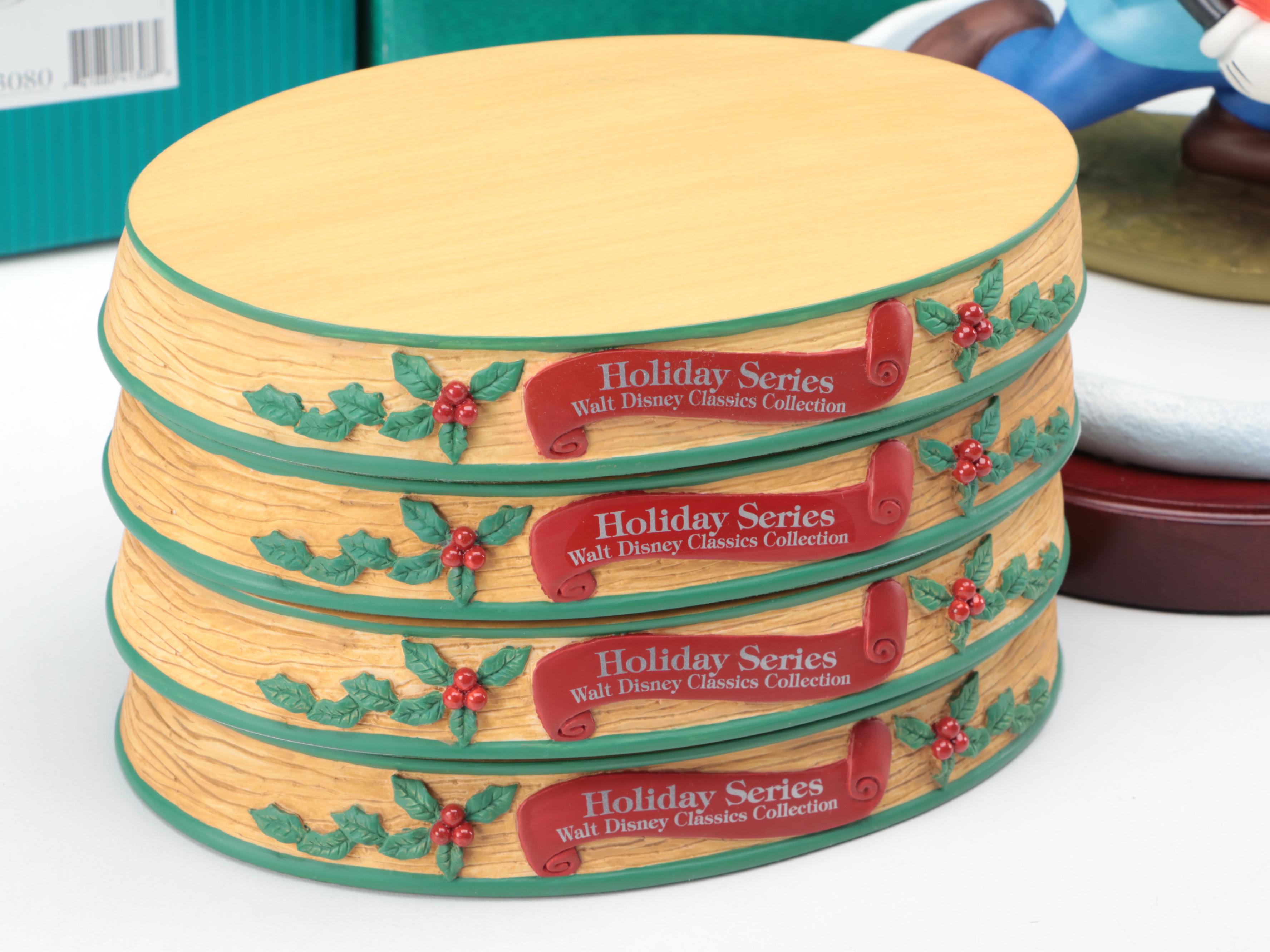 Walt Disney Classics Collection "Pluto's Christmas Tree" Porcelain Figurines