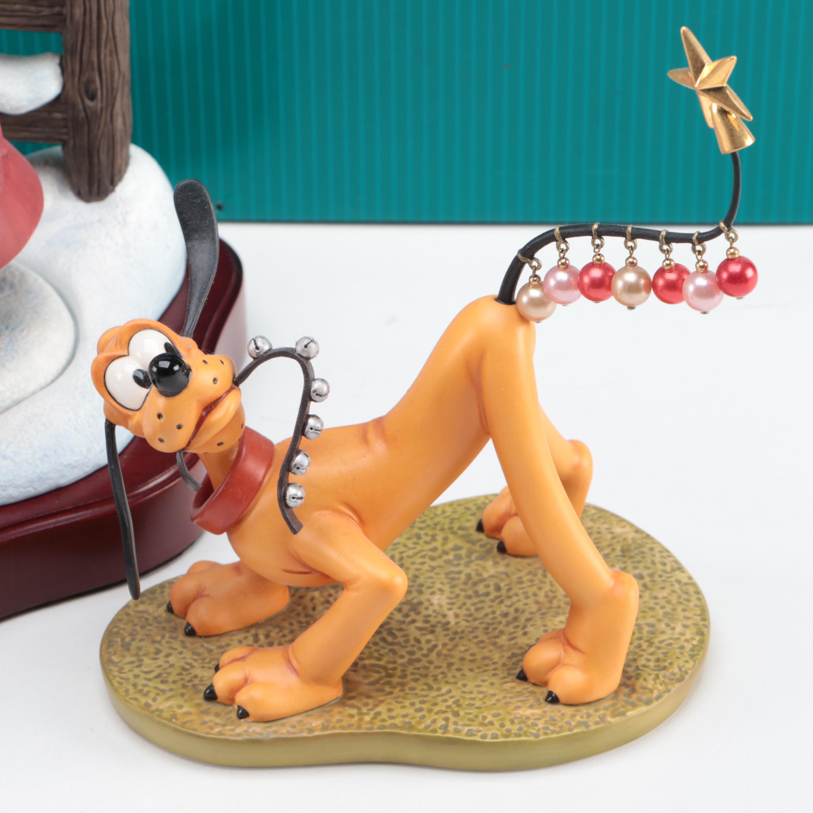 Walt Disney Classics Collection "Pluto's Christmas Tree" Porcelain Figurines