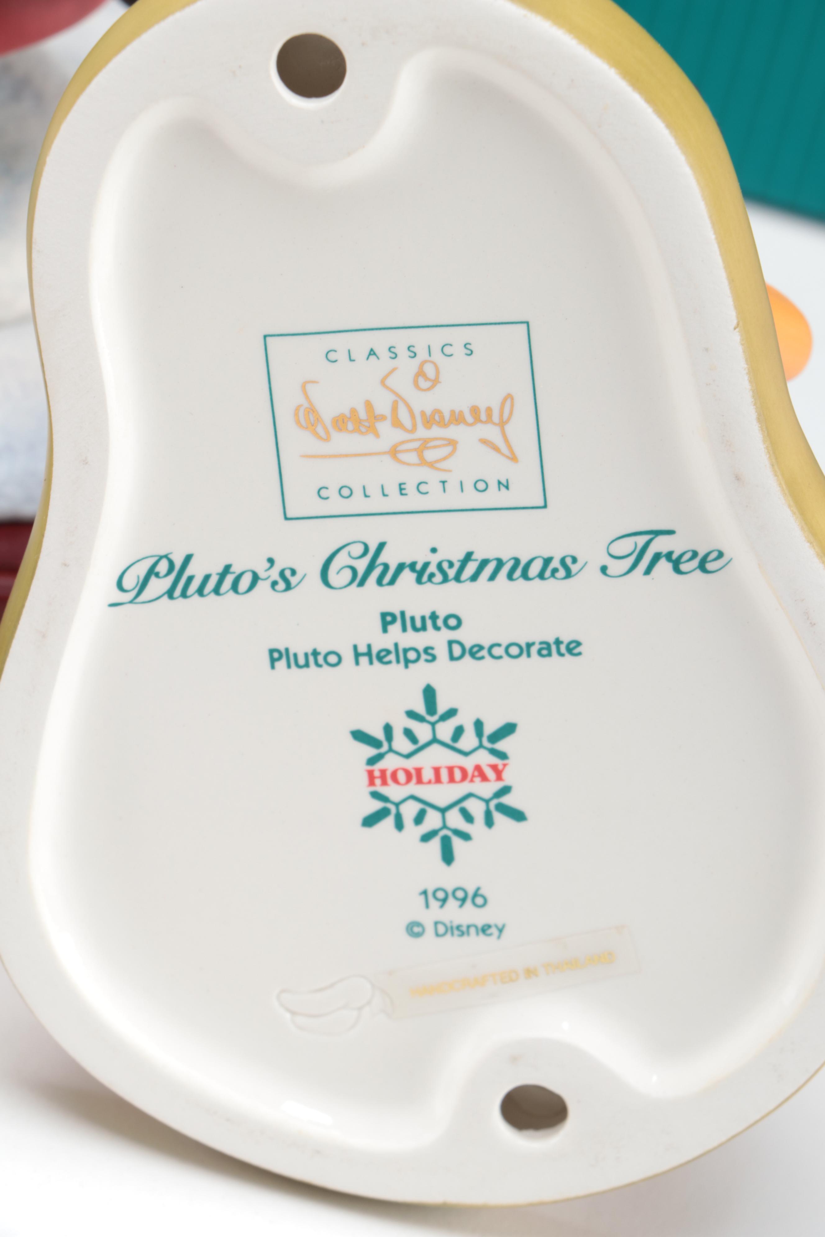 Walt Disney Classics Collection "Pluto's Christmas Tree" Porcelain Figurines