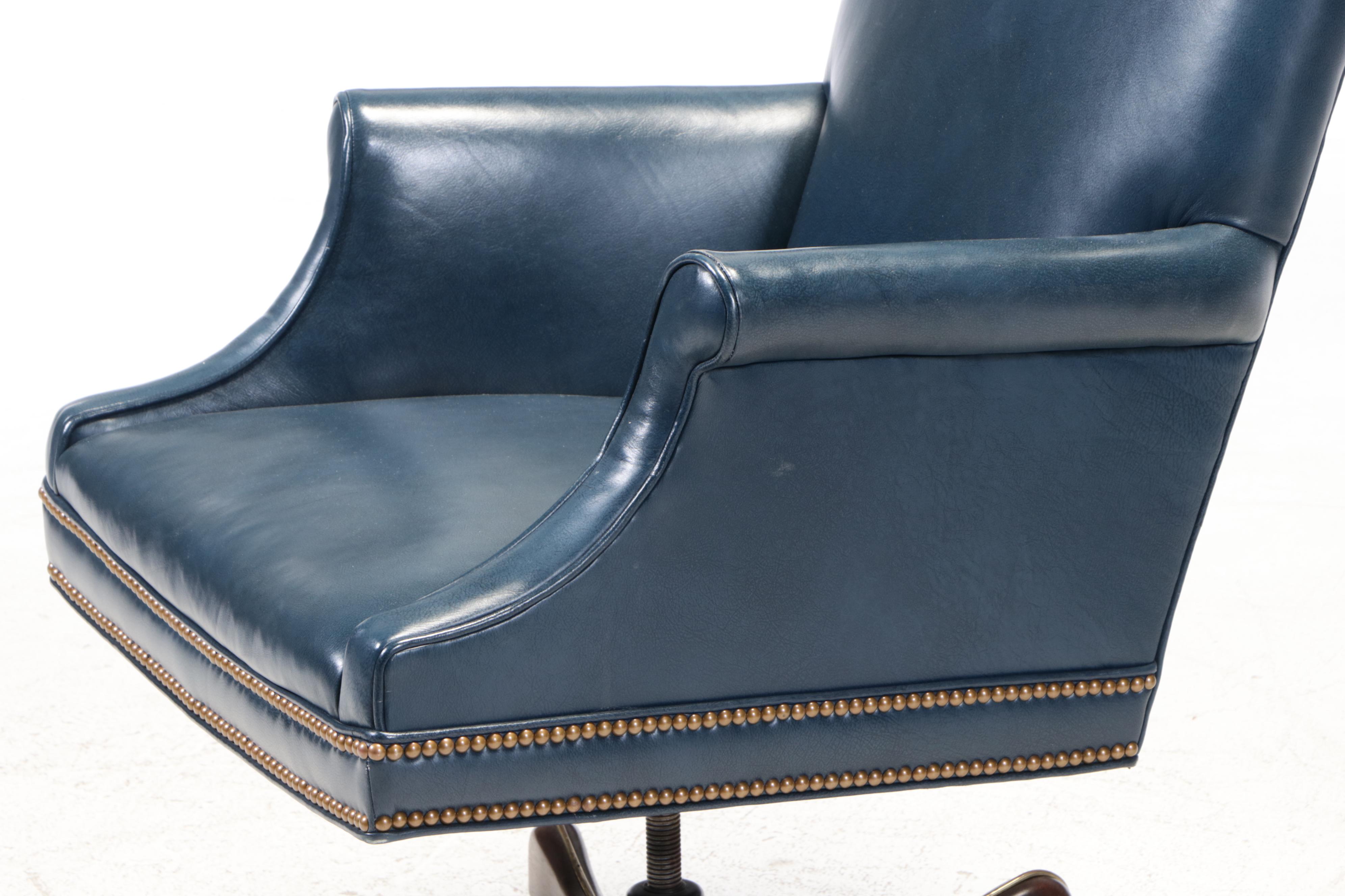 Charles Stewart Company Leather Executives Desk Chair