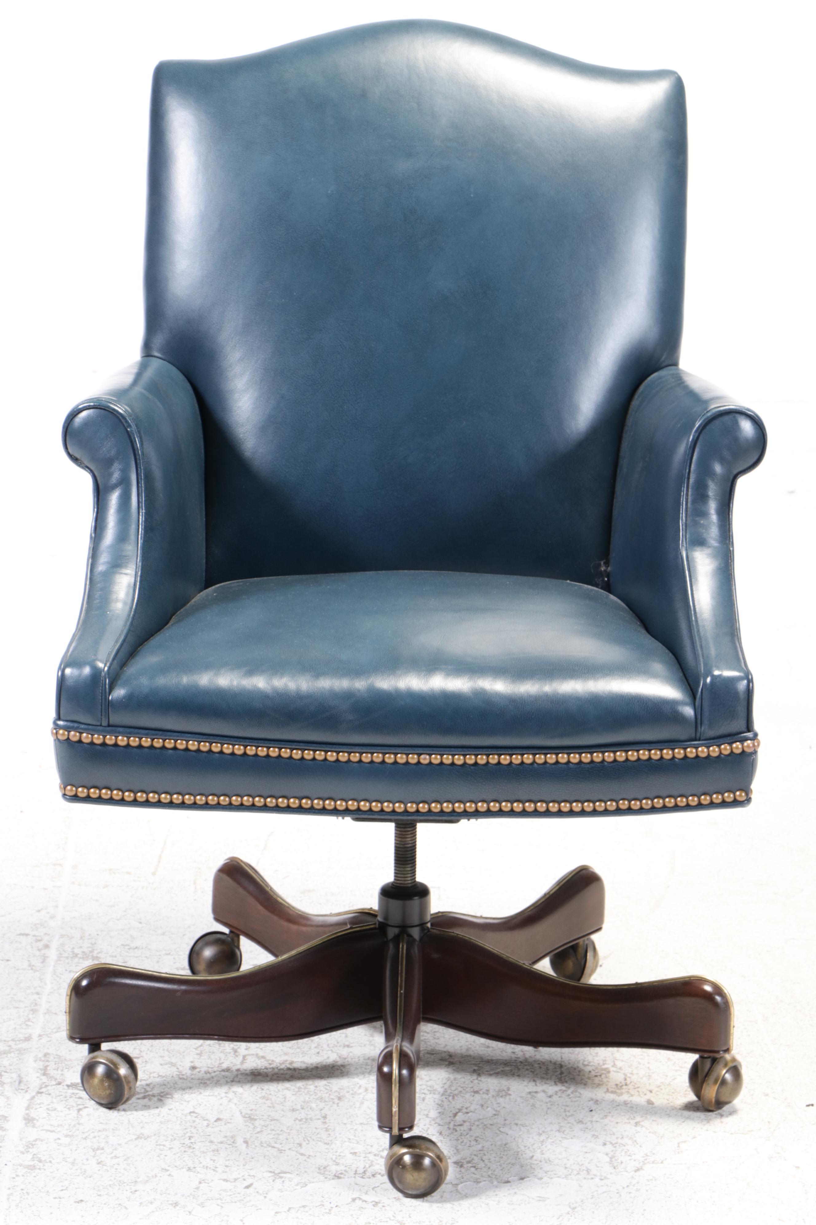 Charles Stewart Company Leather Executives Desk Chair