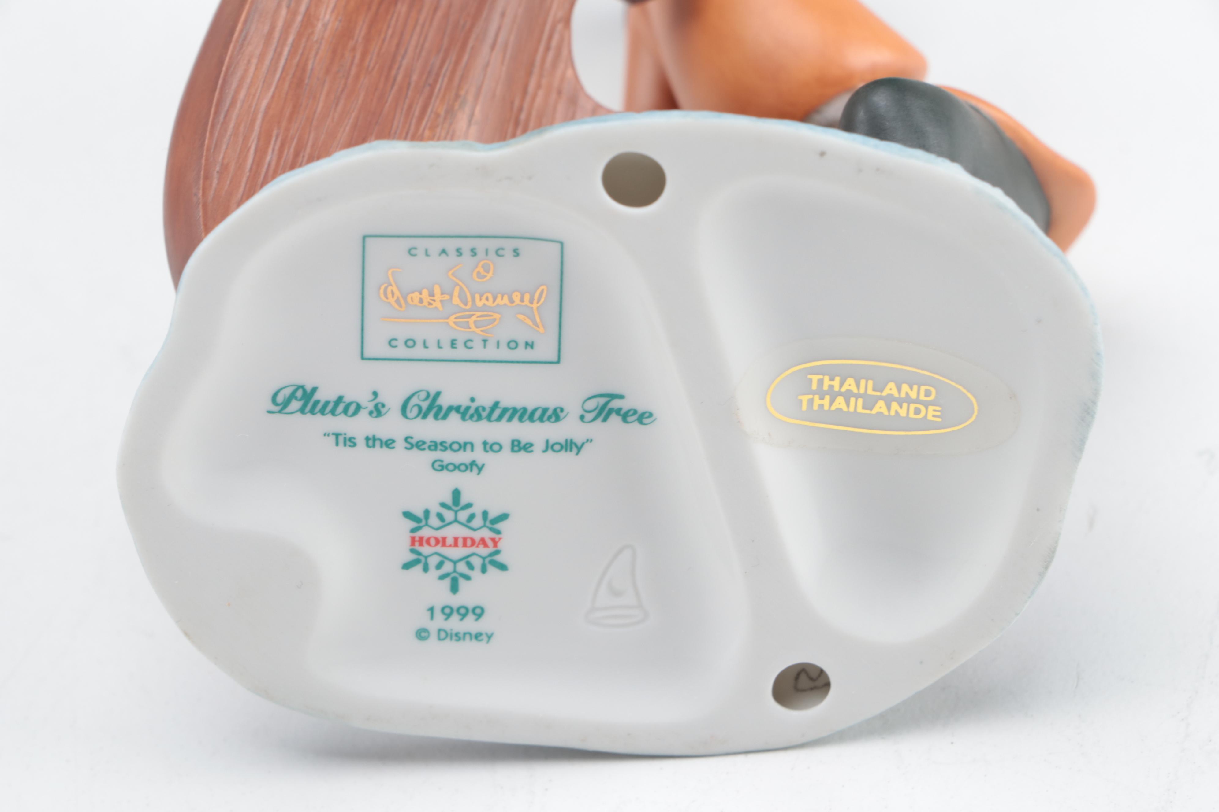 Walt Disney Classics Collection "Pluto's Christmas Tree" Porcelain Figurines
