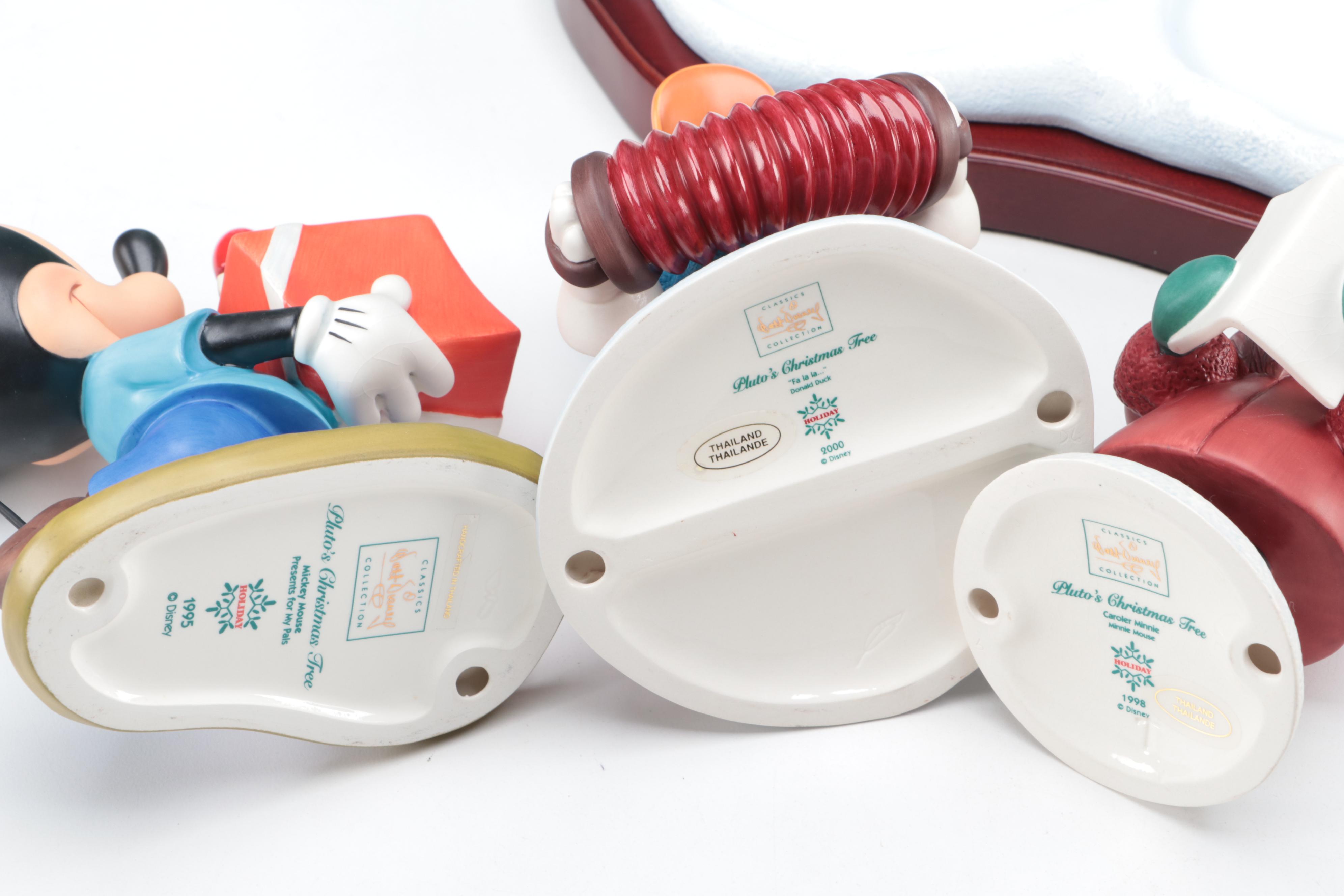 Walt Disney Classics Collection "Pluto's Christmas Tree" Porcelain Figurines