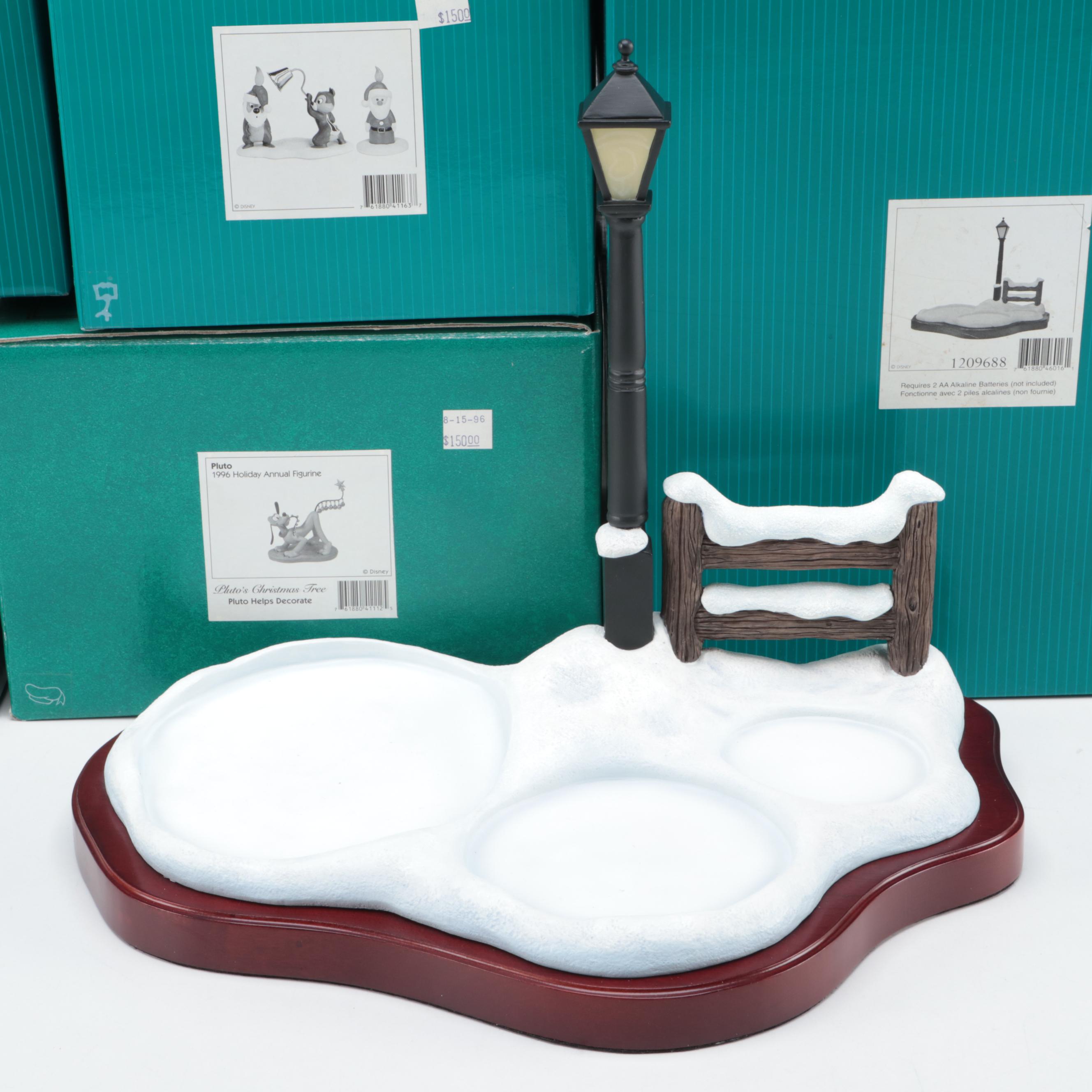 Walt Disney Classics Collection "Pluto's Christmas Tree" Porcelain Figurines