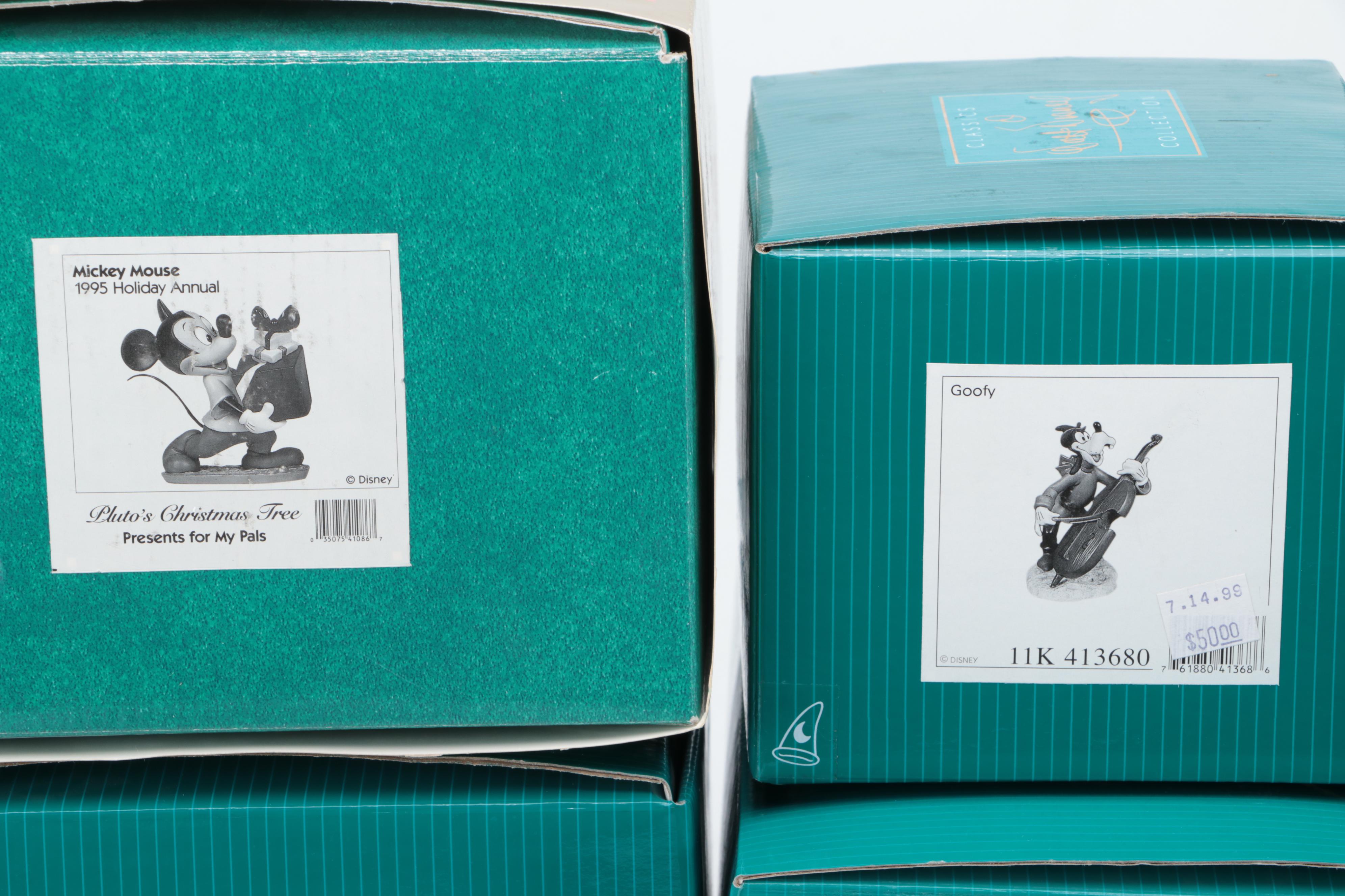 Walt Disney Classics Collection "Pluto's Christmas Tree" Porcelain Figurines