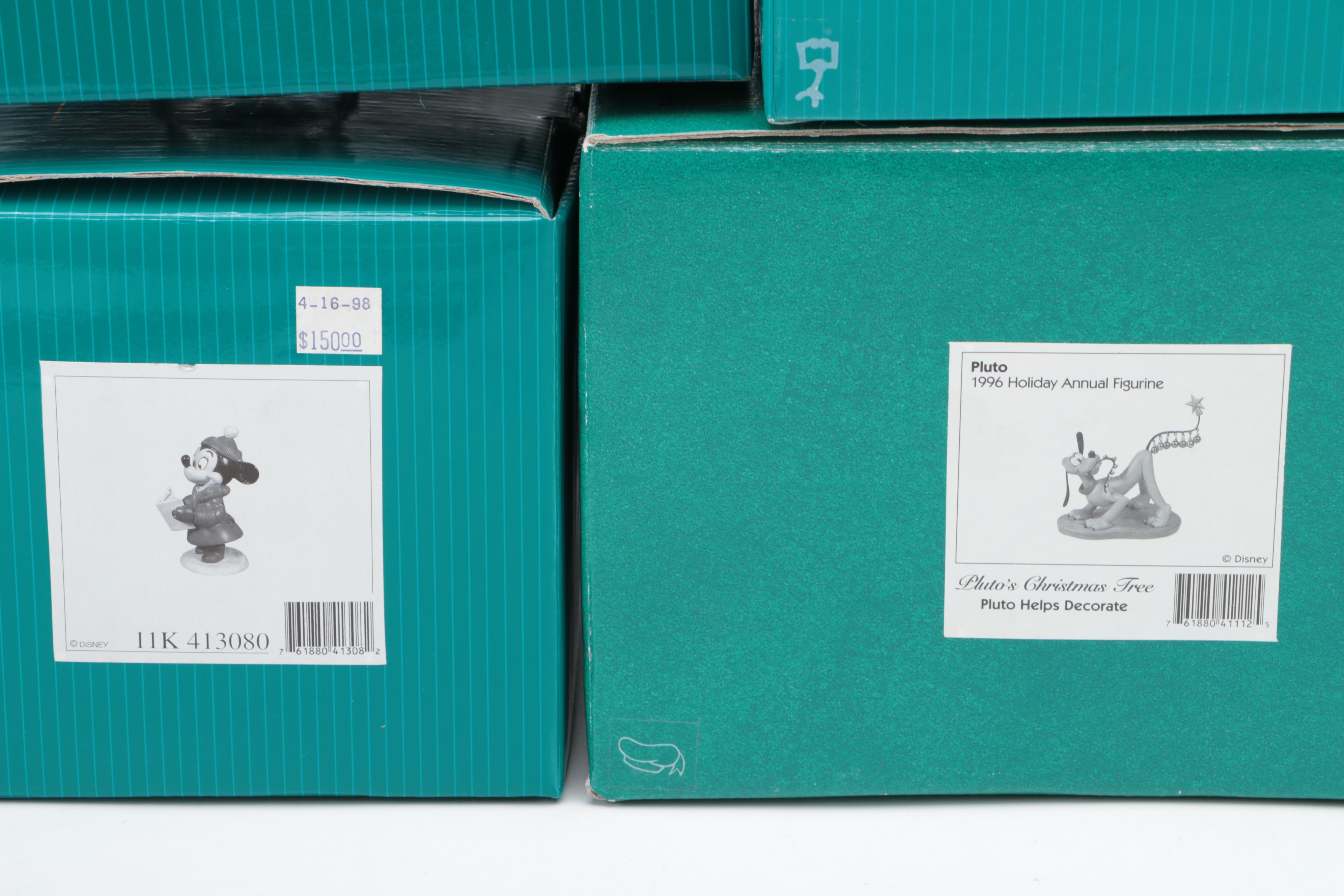 Walt Disney Classics Collection "Pluto's Christmas Tree" Porcelain Figurines