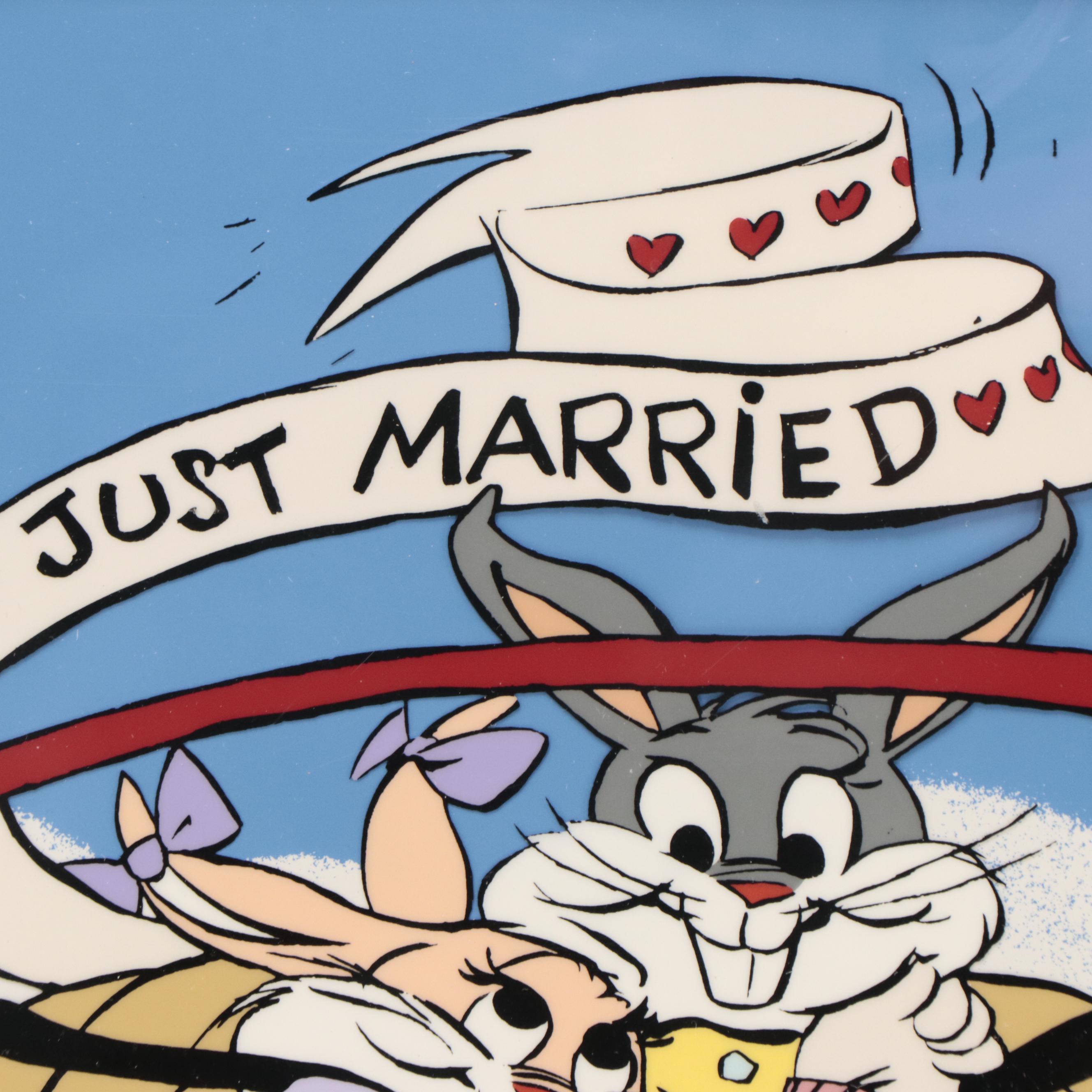 Warner Bros. Chuck Jones Bugs Bunny and Babs Hand-Painted Sericel "Just Married"