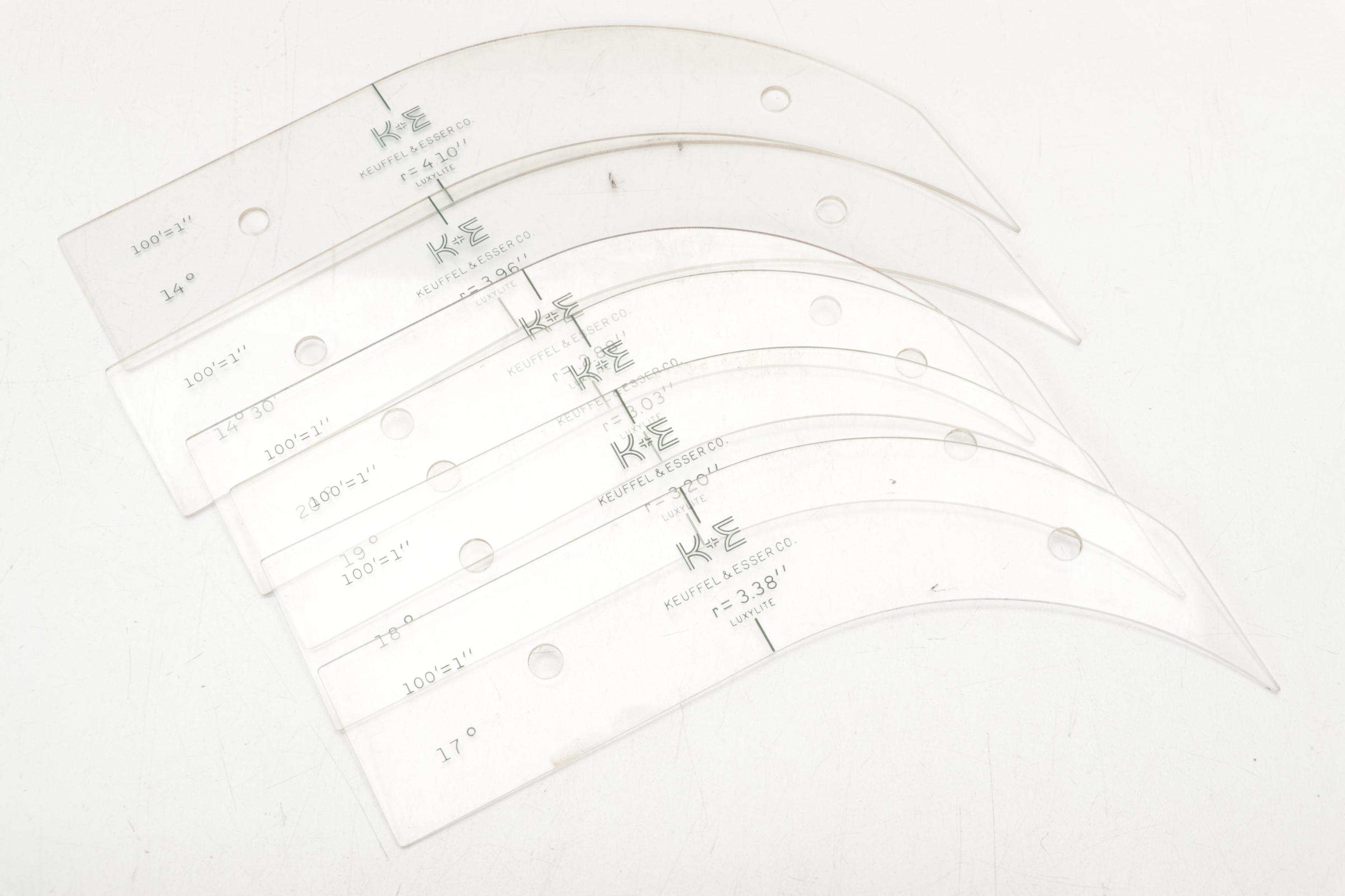 Keuffel and Esser Leroy II Draftsman Lettering and Arc Stencil Set