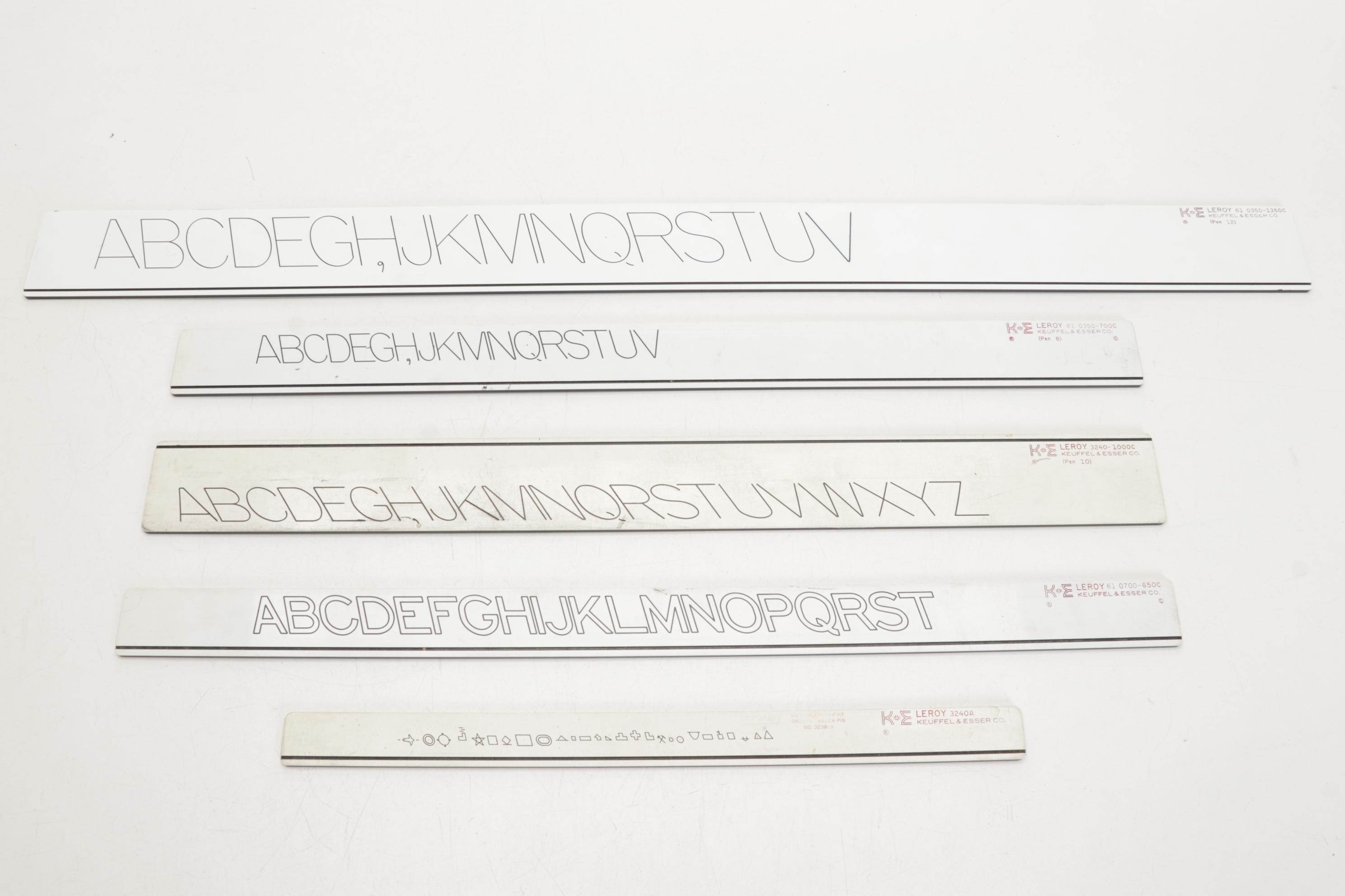 Keuffel and Esser Leroy II Draftsman Lettering and Arc Stencil Set
