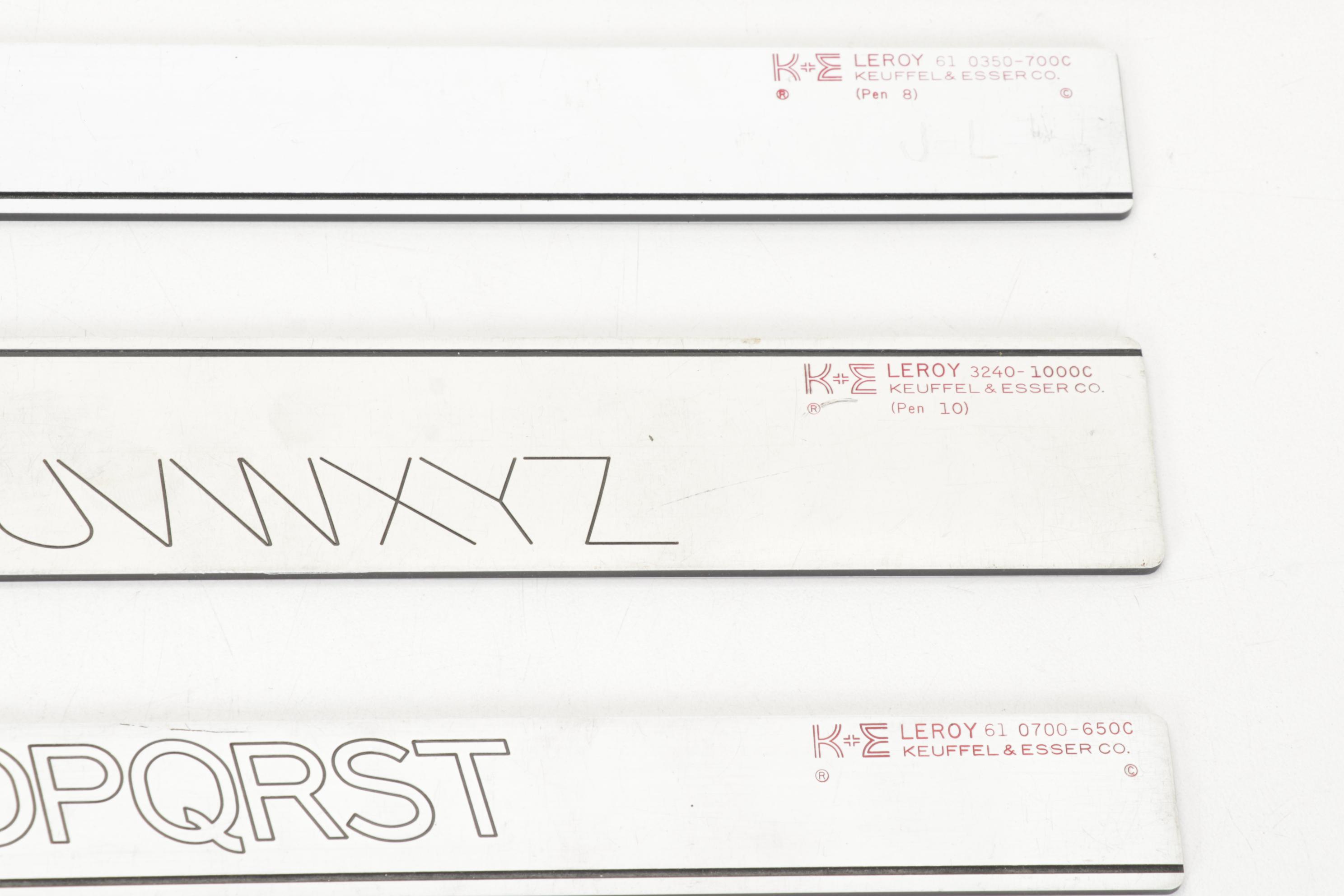 Keuffel and Esser Leroy II Draftsman Lettering and Arc Stencil Set