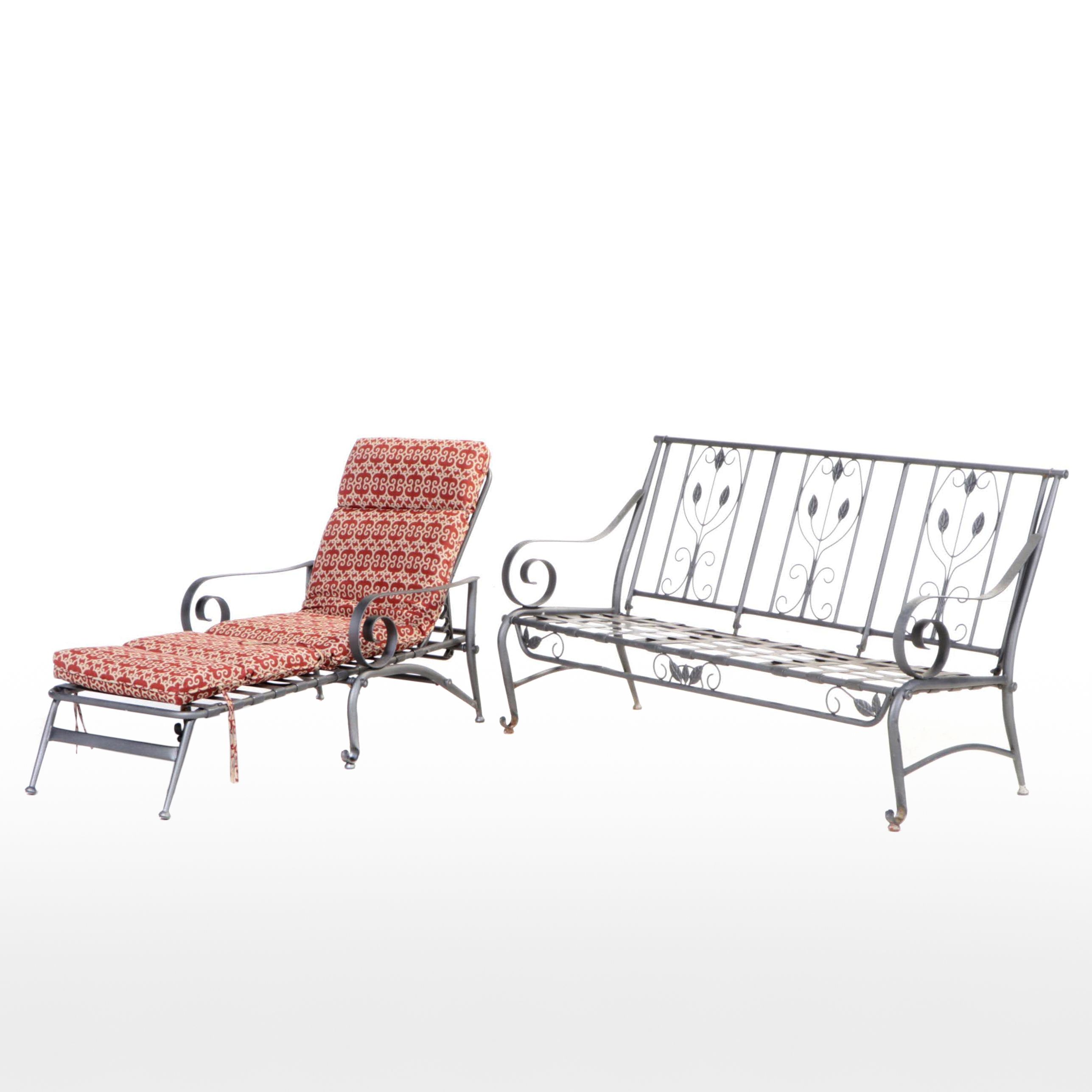 Martha Stewart Painted Metal Patio Chaise and Sofa