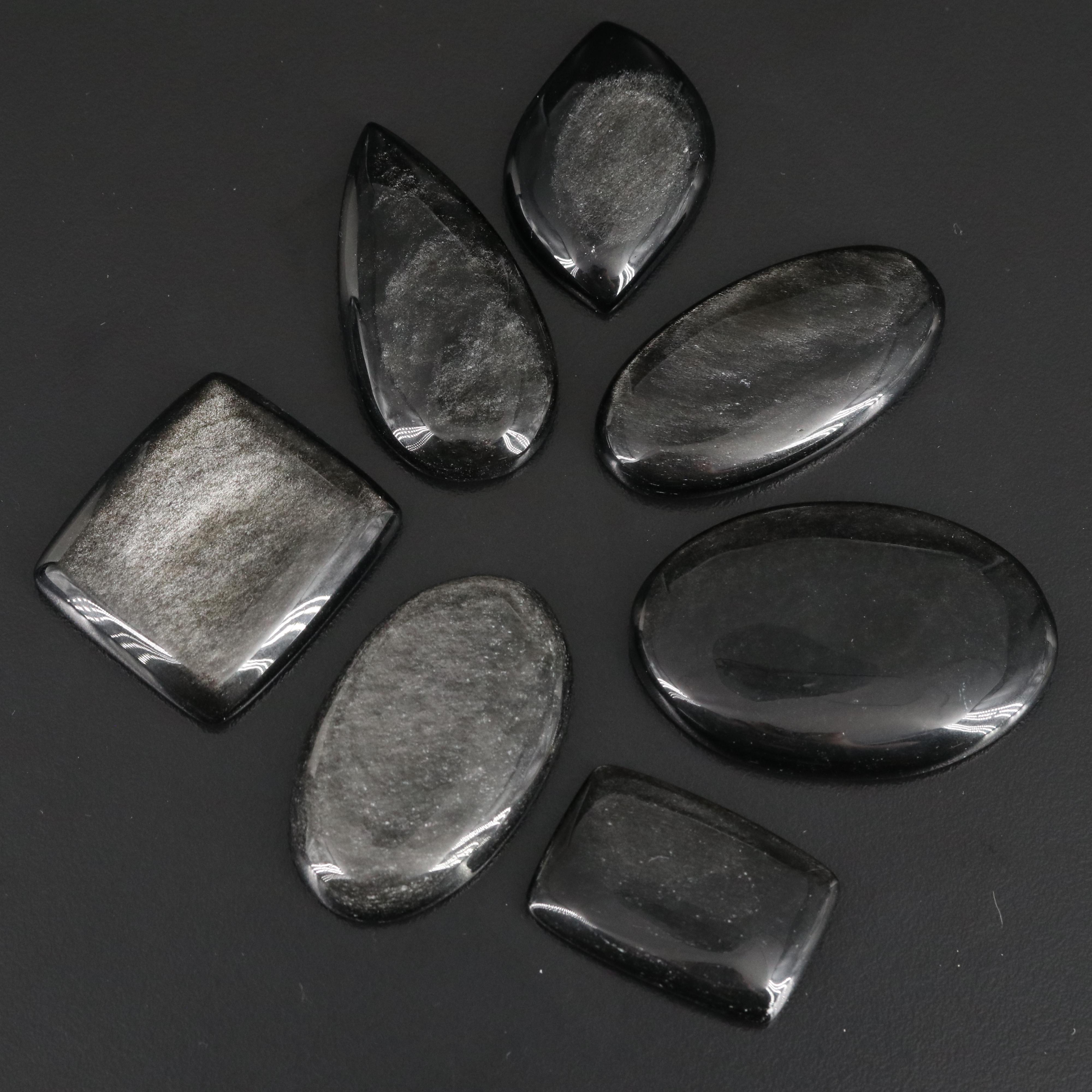 Loose Mixed Obsidian Cabochons