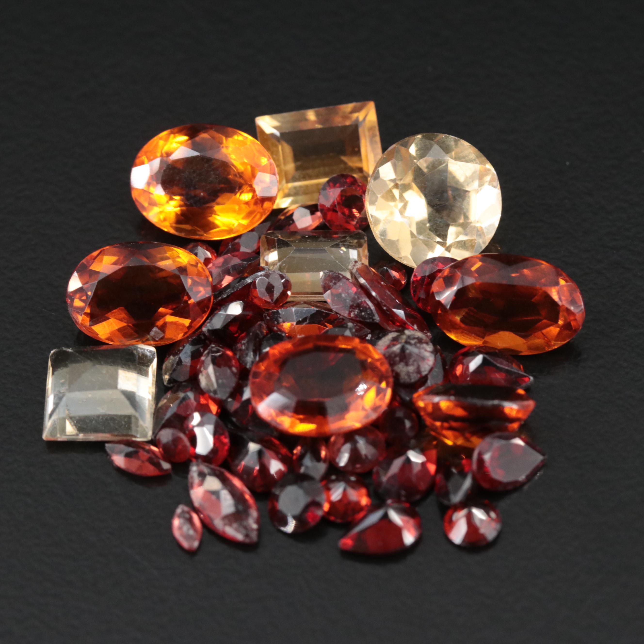 Loose 35.19 CTW Citrine and Garnet Lot
