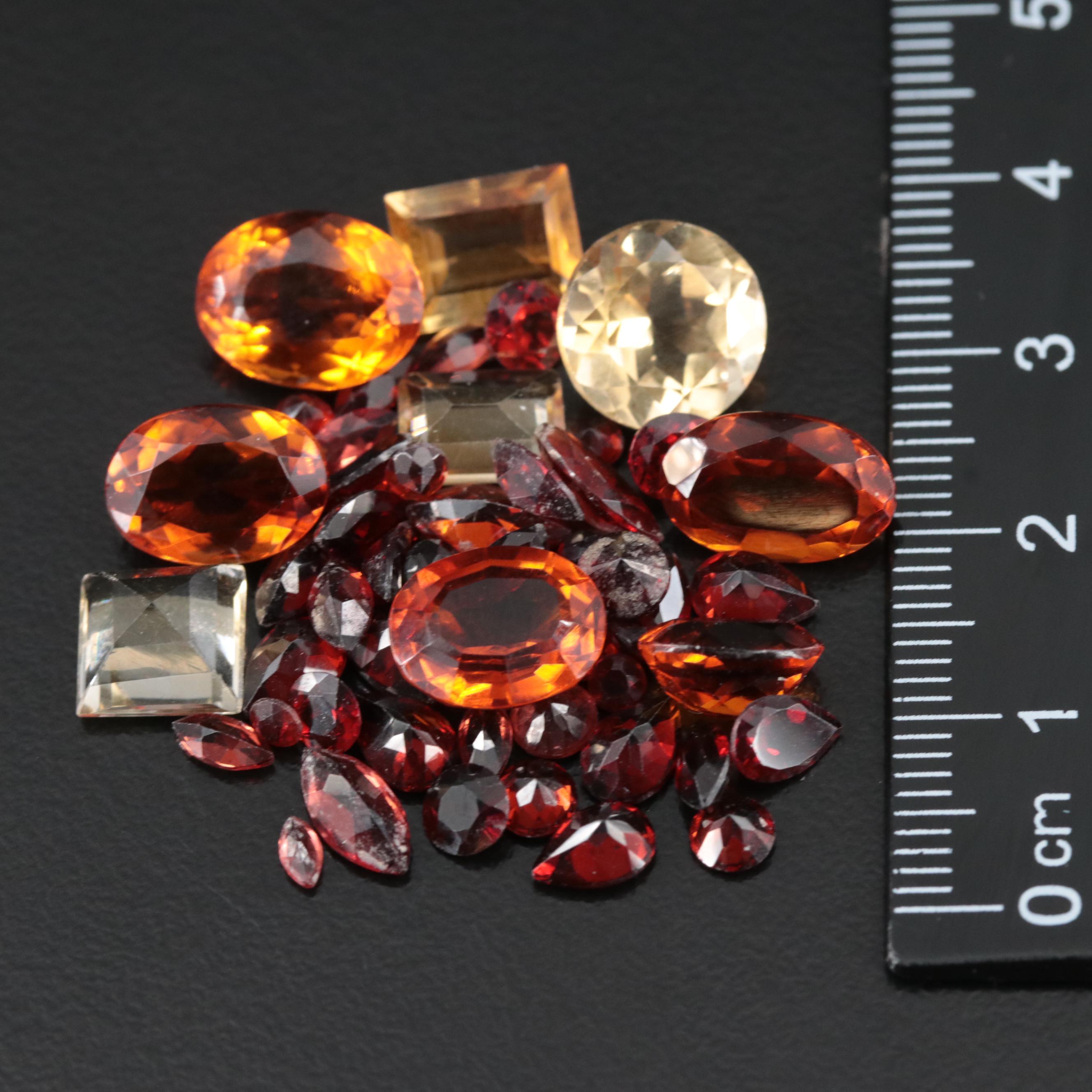 Loose 35.19 CTW Citrine and Garnet Lot