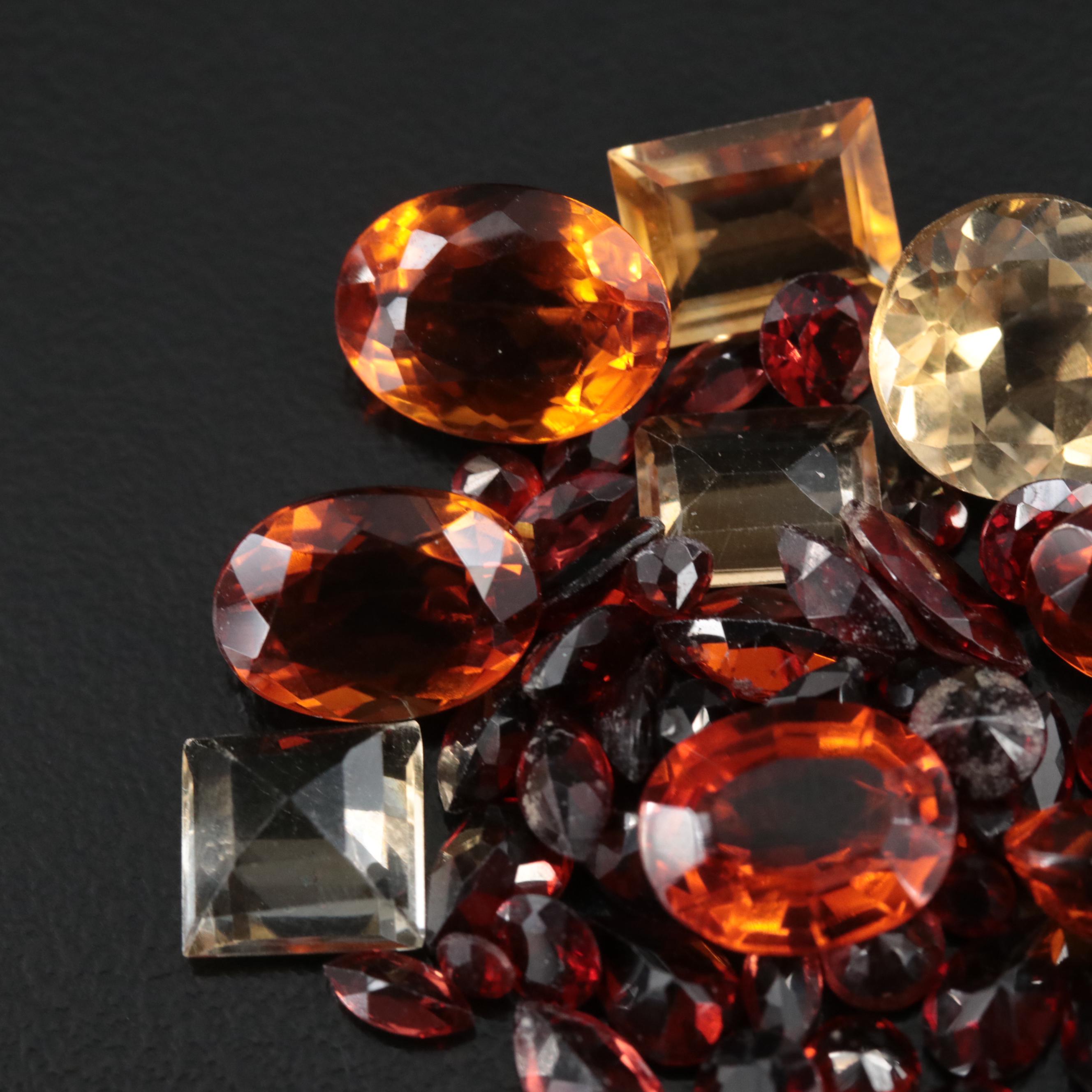 Loose 35.19 CTW Citrine and Garnet Lot