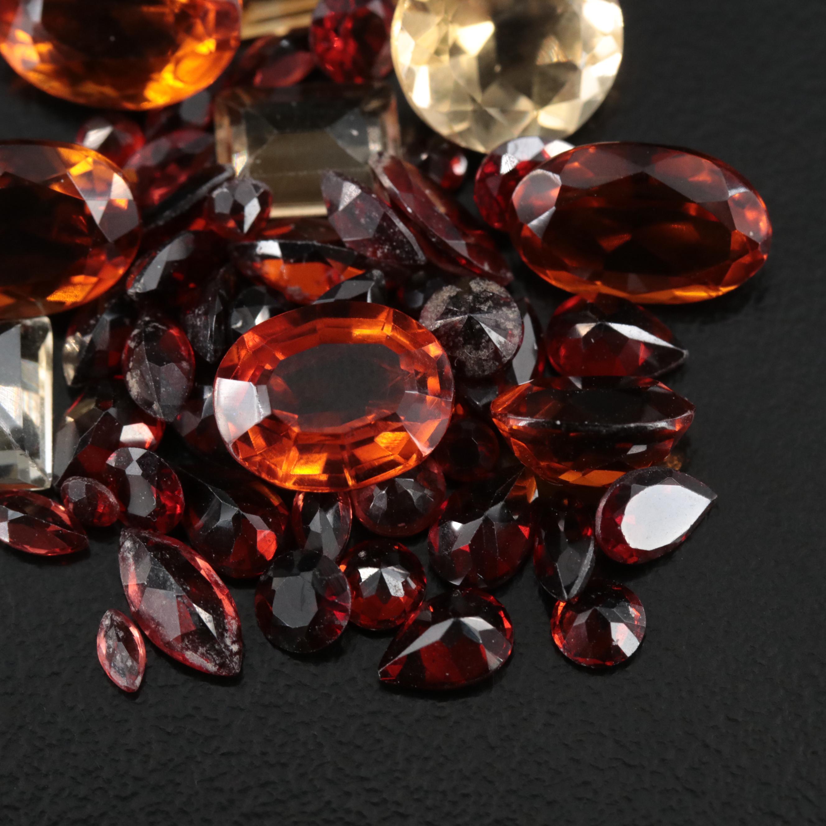 Loose 35.19 CTW Citrine and Garnet Lot