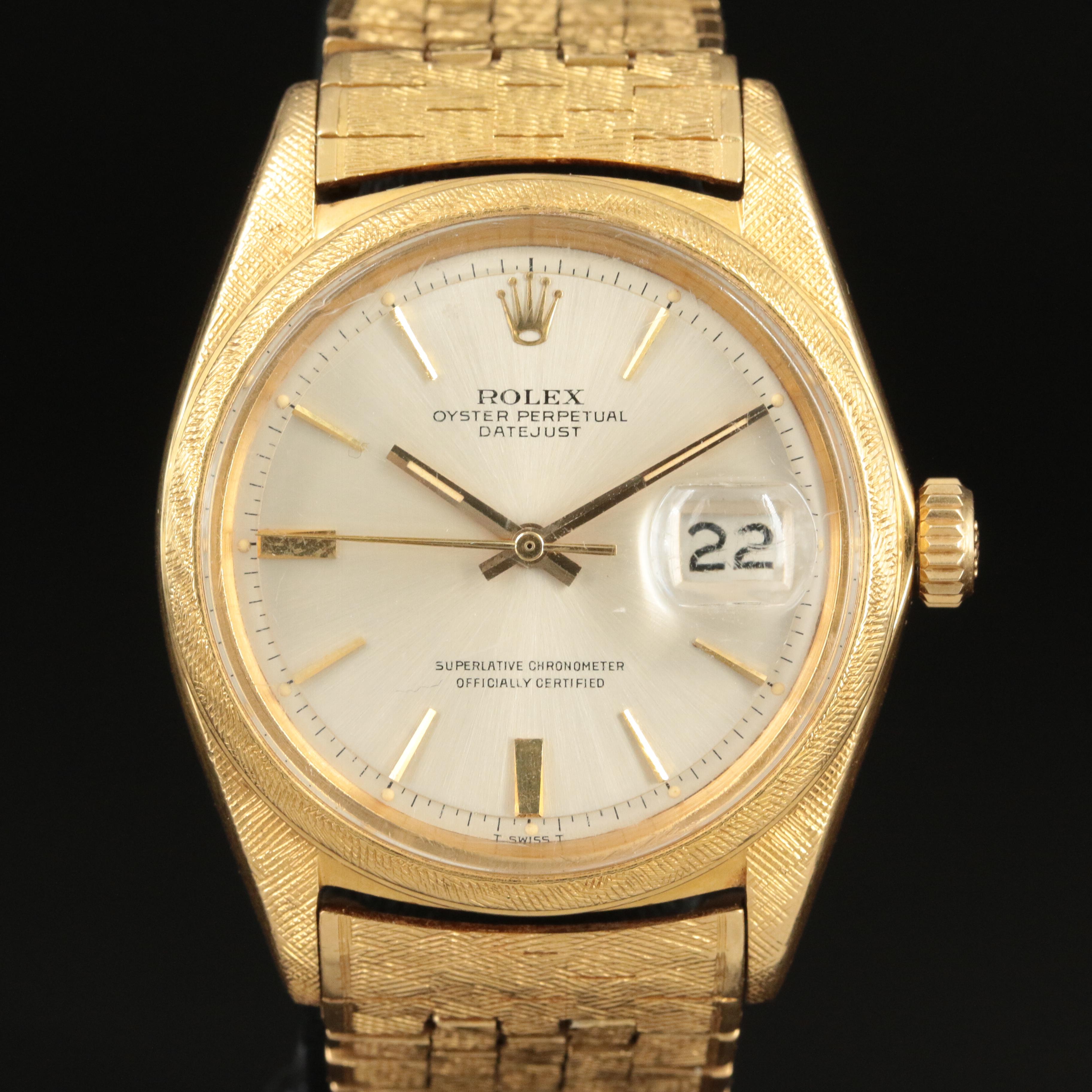 1960 Rolex 18K Oyster Perpetual Datejust Watch
