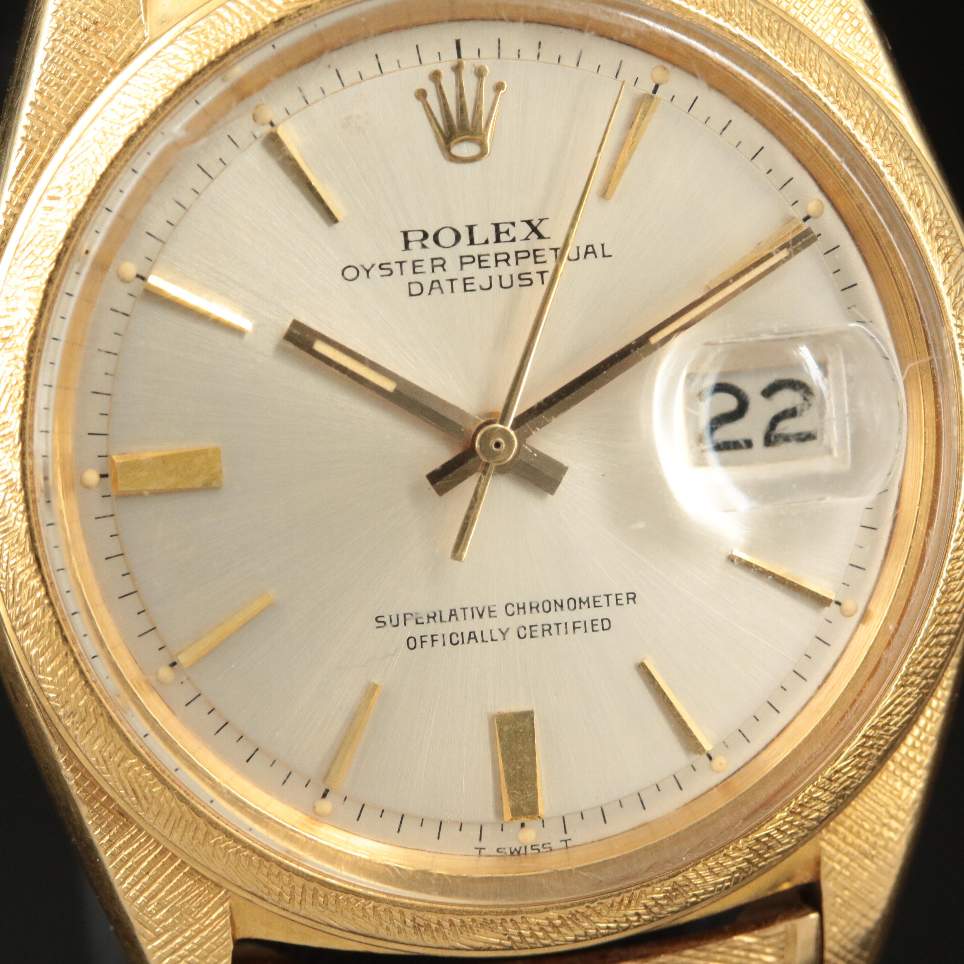 1960 Rolex 18K Oyster Perpetual Datejust Watch
