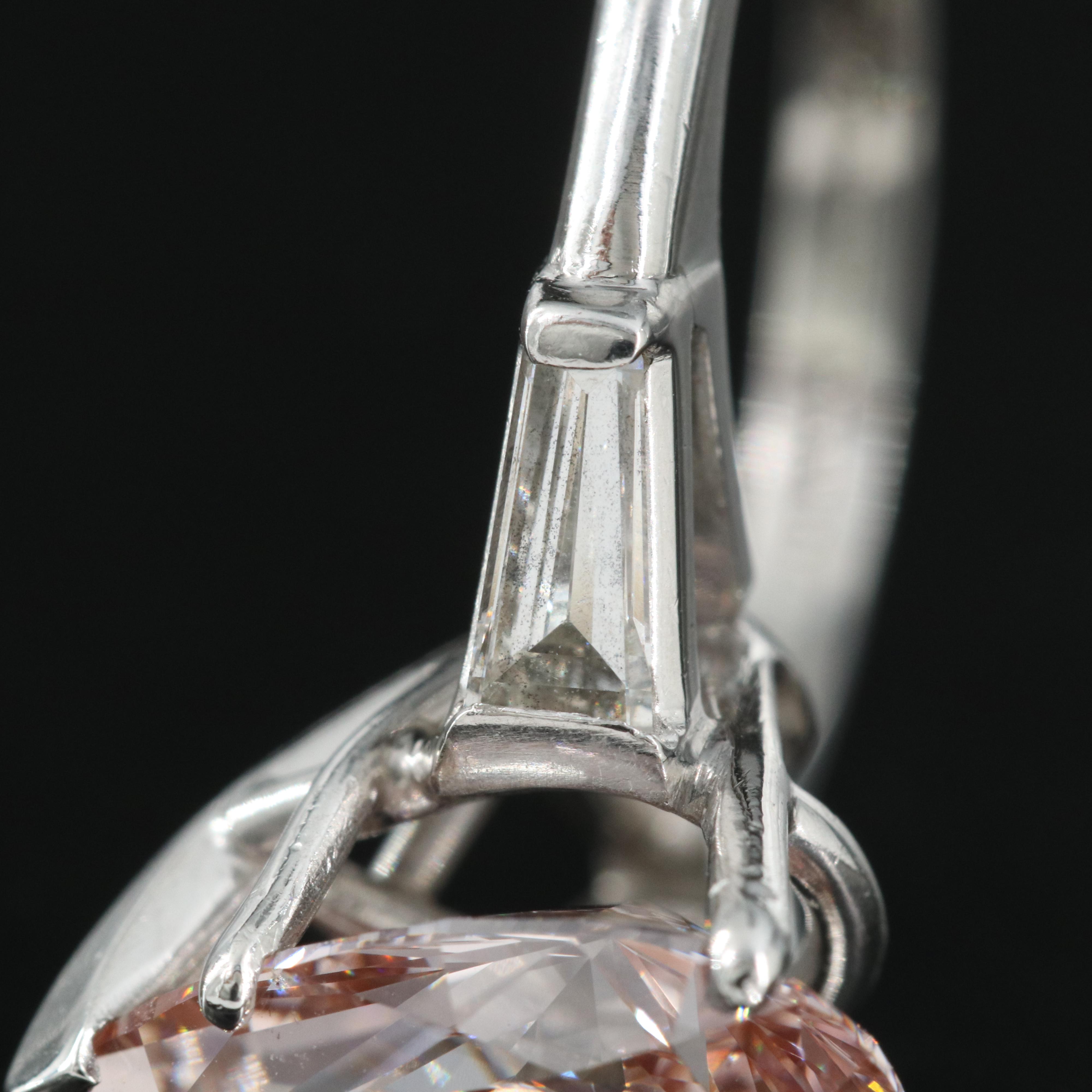 Platinum 3.43 CTW Diamond Ring with Fancy Pink Center