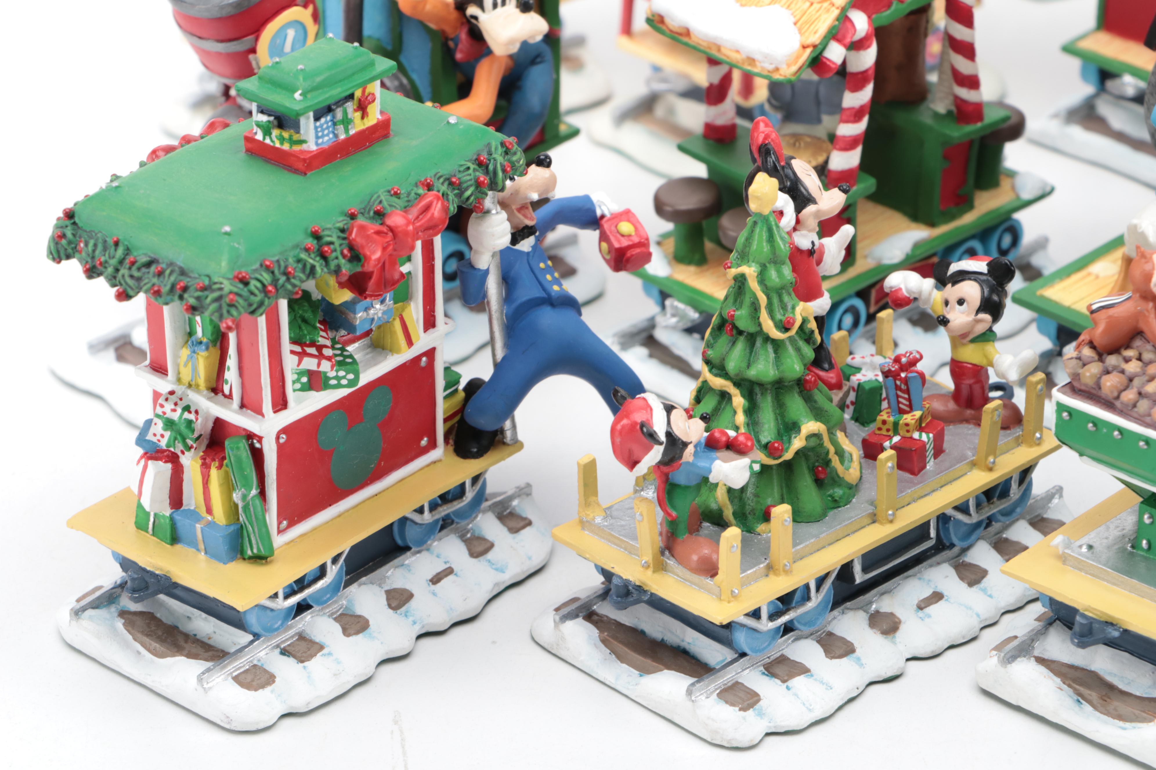 Danbury Mint Minnie's Merry Railroad and Other Resin Disney Christmas Figurines