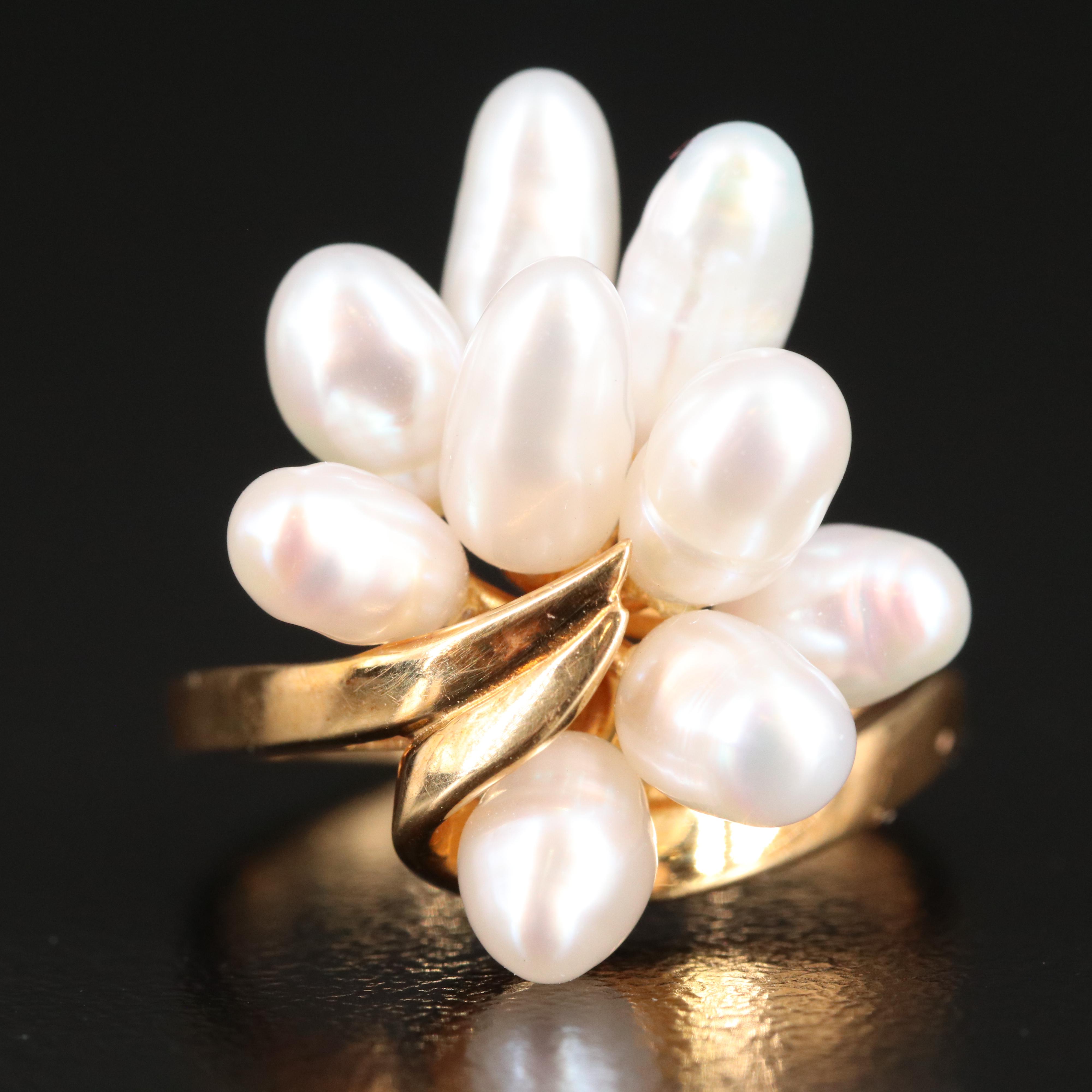Mikimoto 18K Pearl Spray Ring