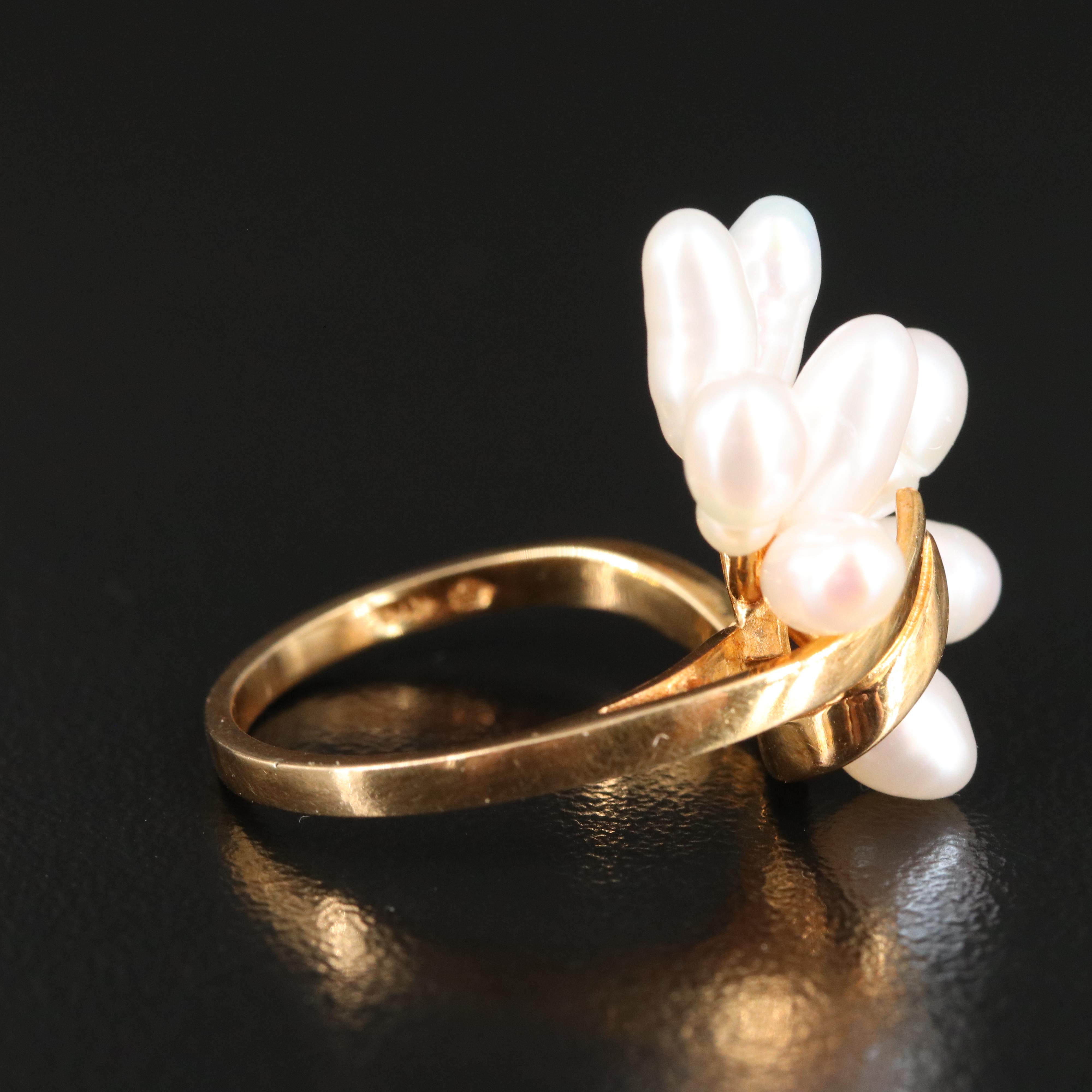 Mikimoto 18K Pearl Spray Ring
