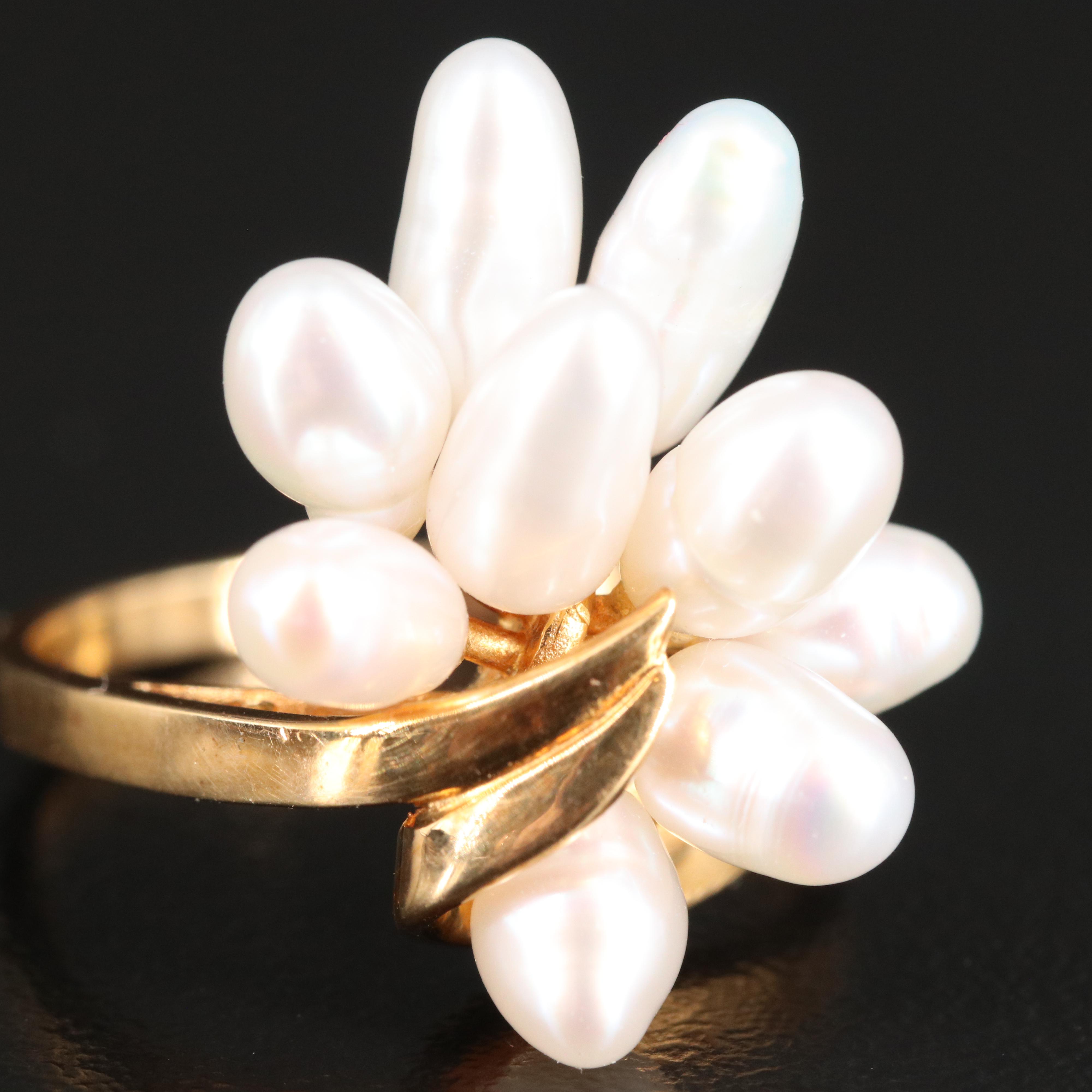 Mikimoto 18K Pearl Spray Ring