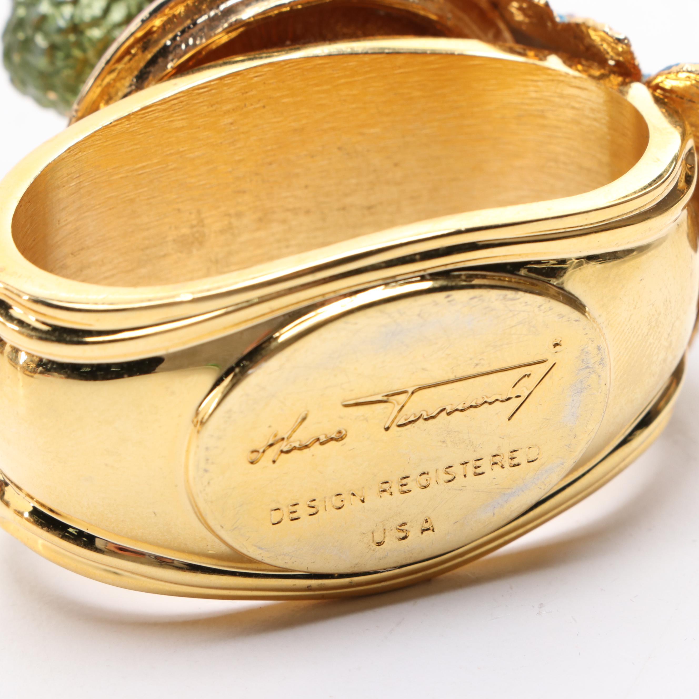 Hans Turnwald and Other Peacock Shaped Enamel Napkin Rings