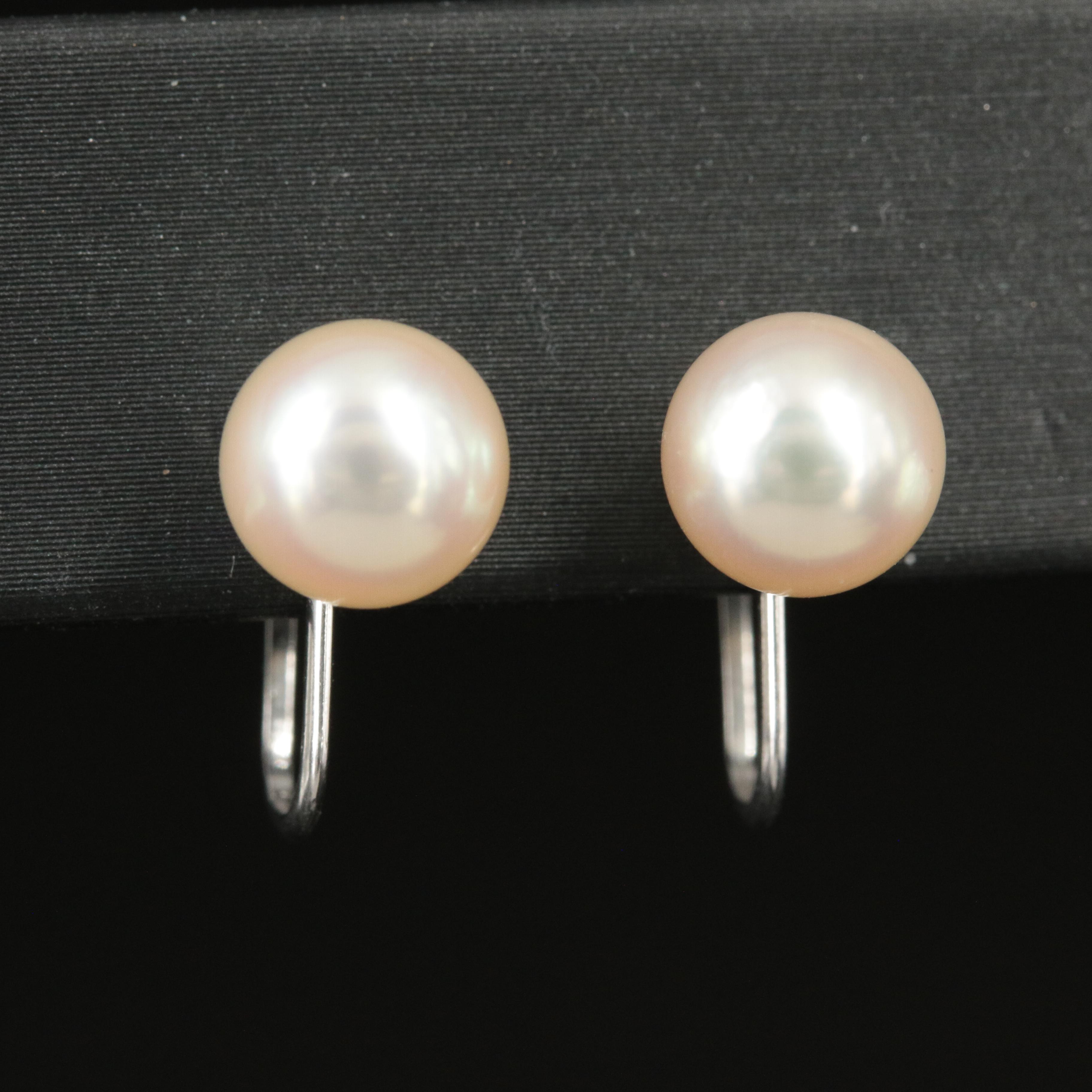 Vintage Mikimoto 14K Pearl Earrings