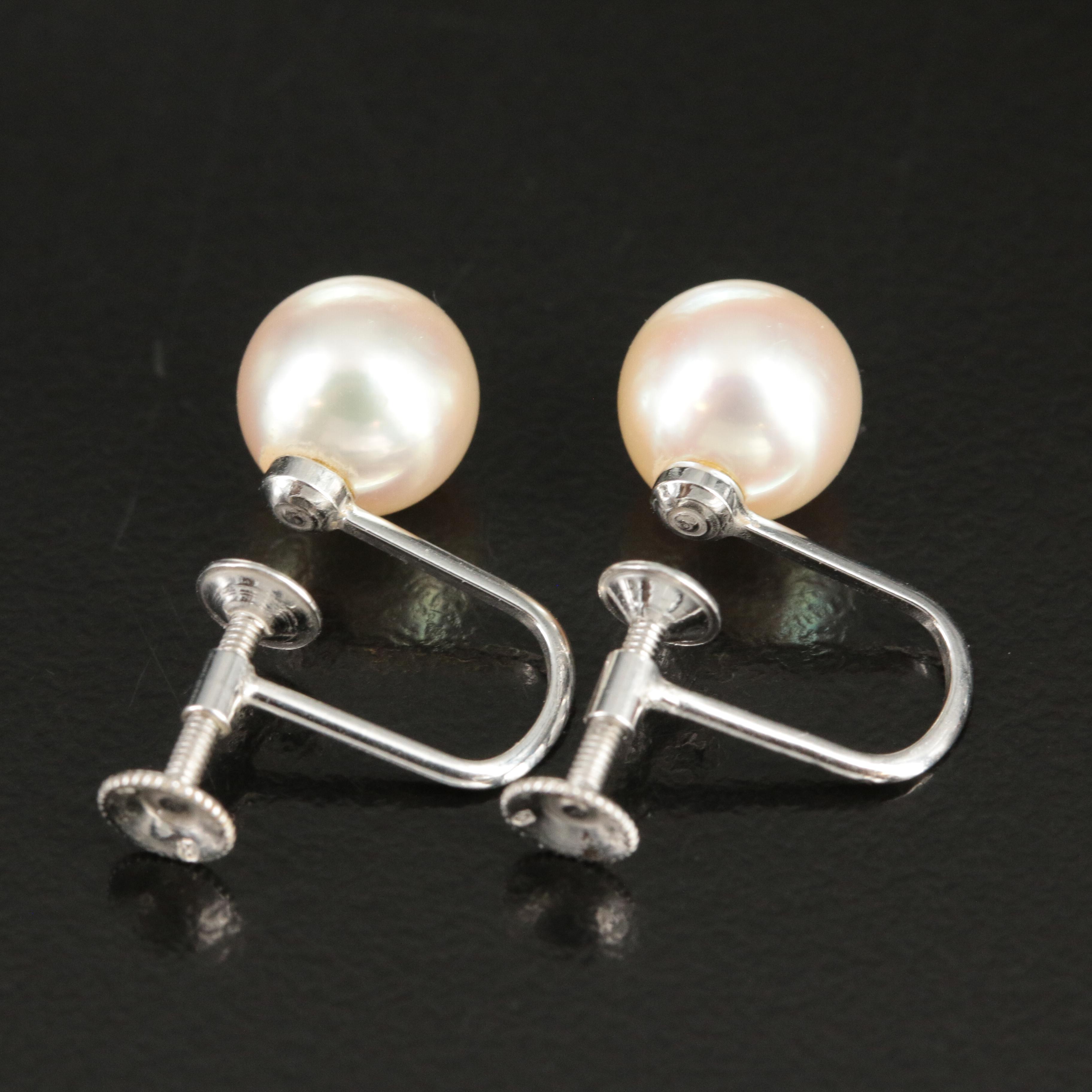 Vintage Mikimoto 14K Pearl Earrings