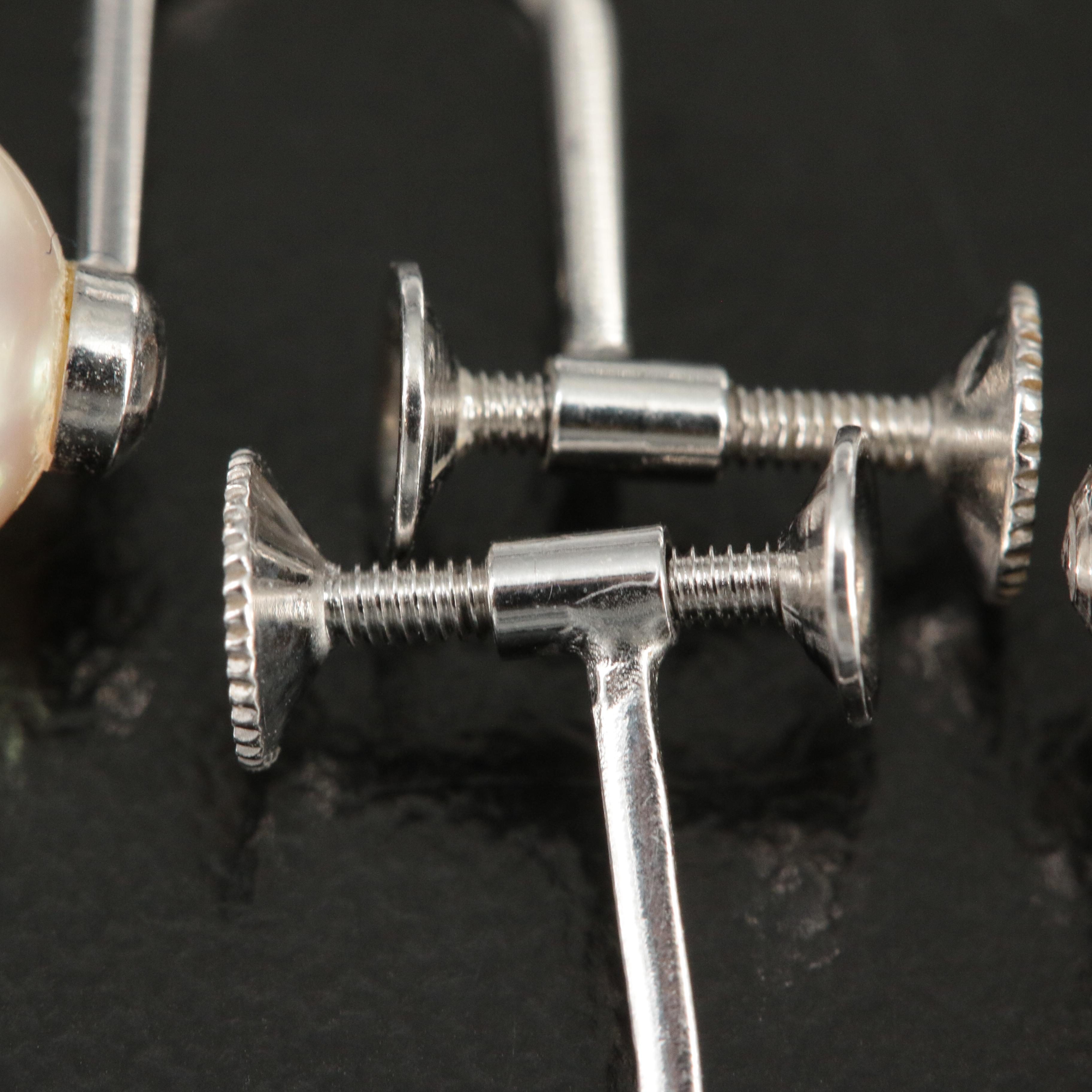 Vintage Mikimoto 14K Pearl Earrings