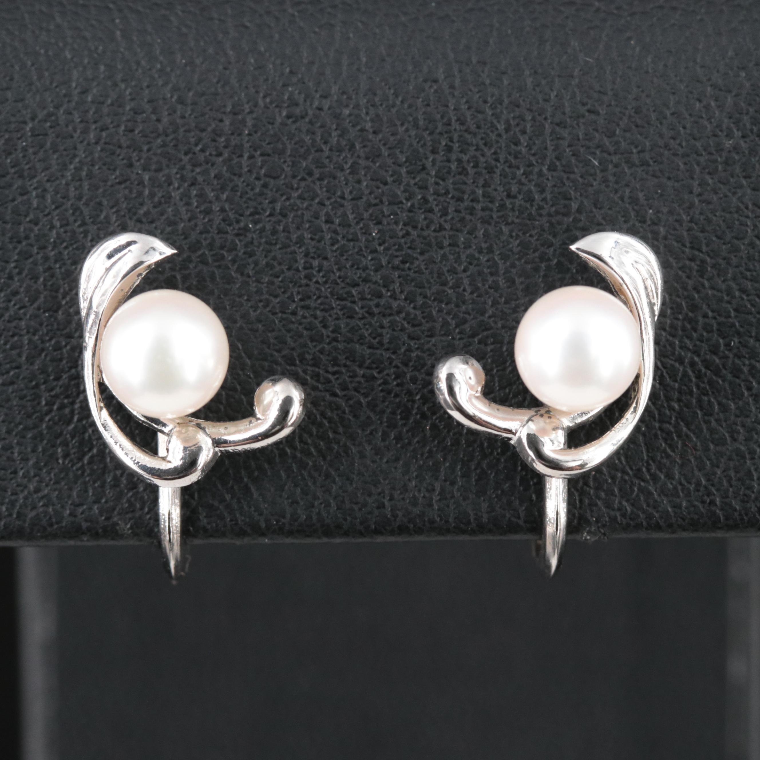 Vintage Mikimoto Pearl Earrings