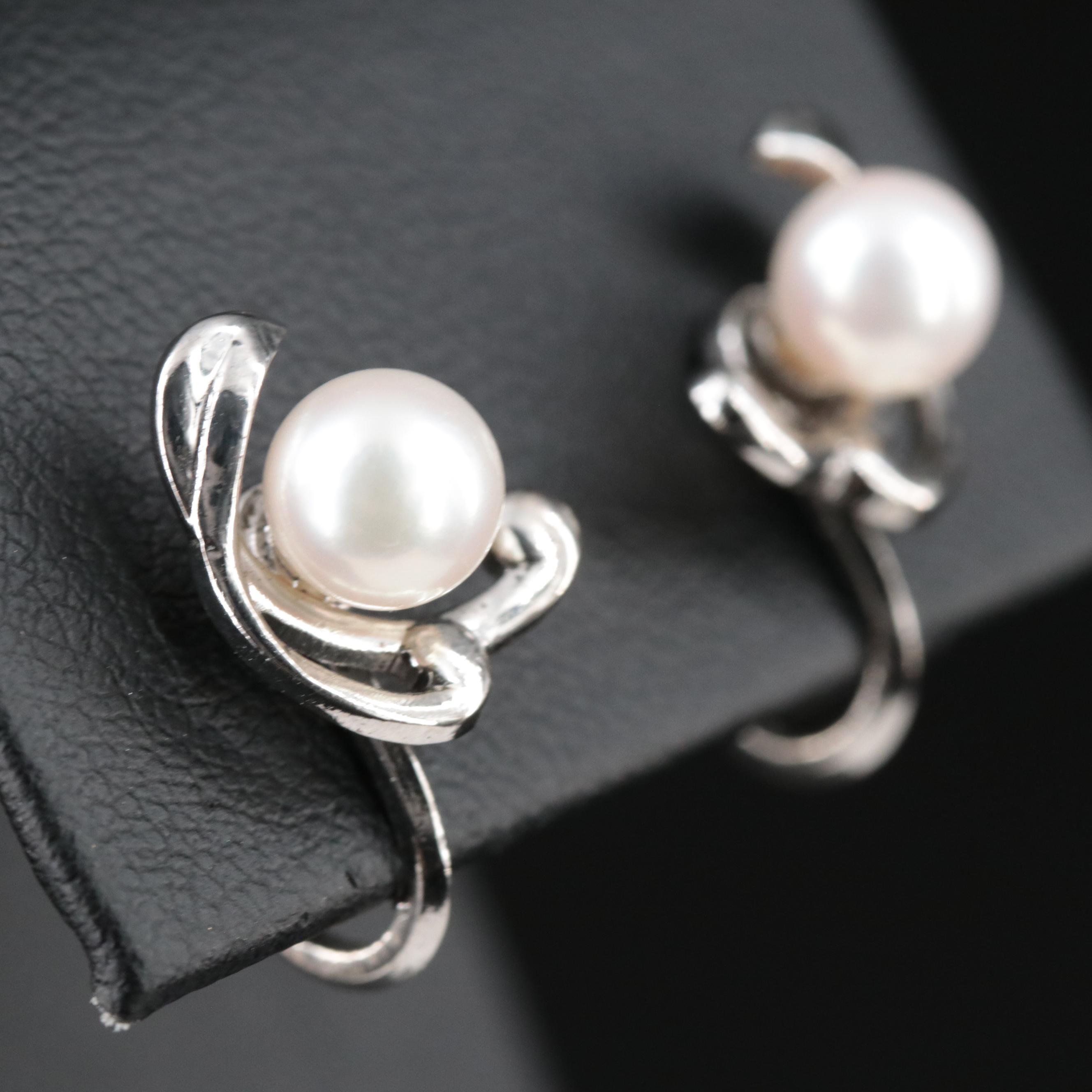 Vintage Mikimoto Pearl Earrings