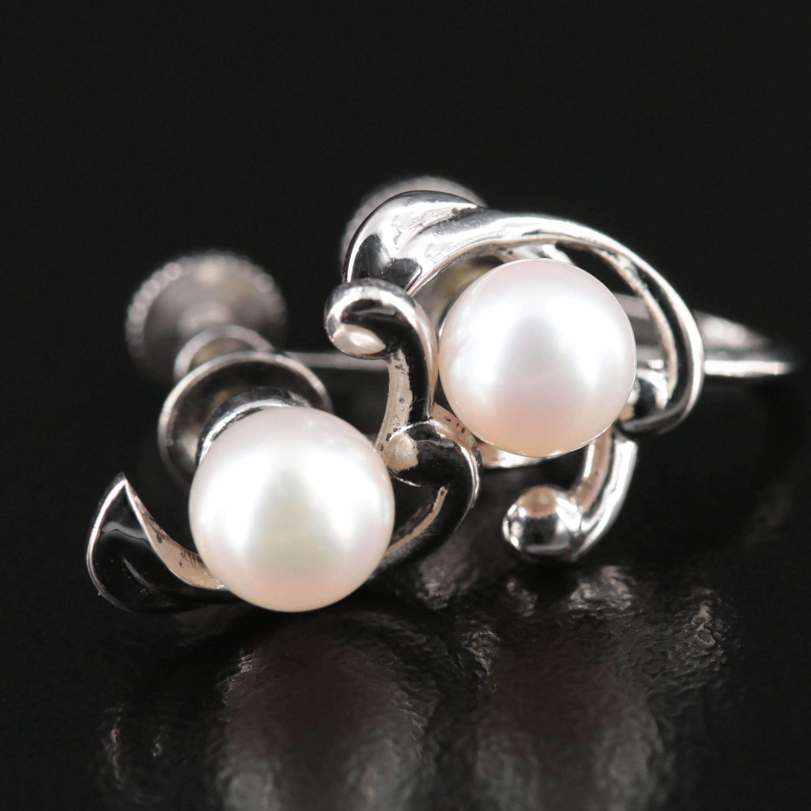 Vintage Mikimoto Pearl Earrings