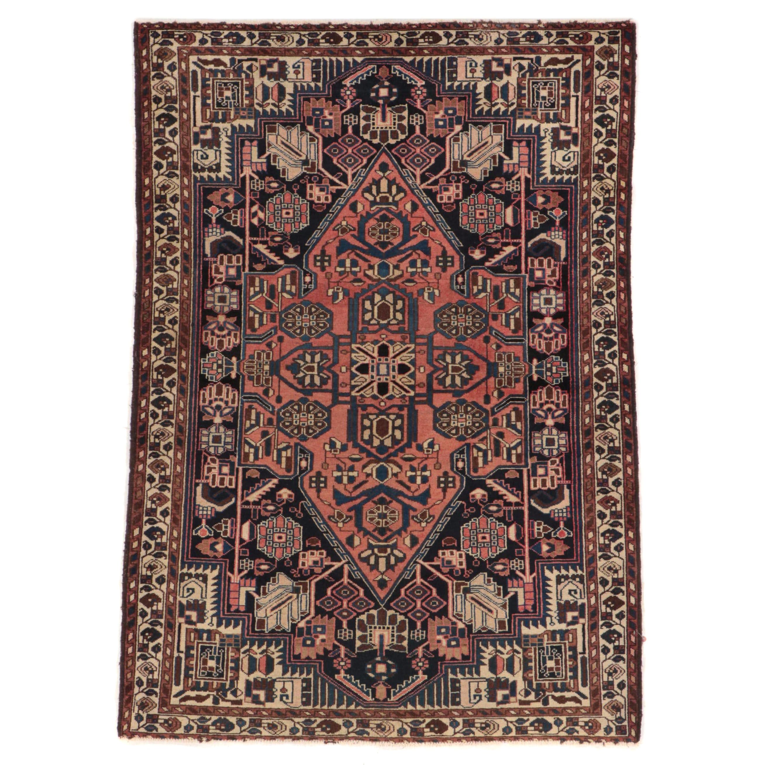 4'5 x 6'4 Hand-Knotted Persian Malayer Area Rug