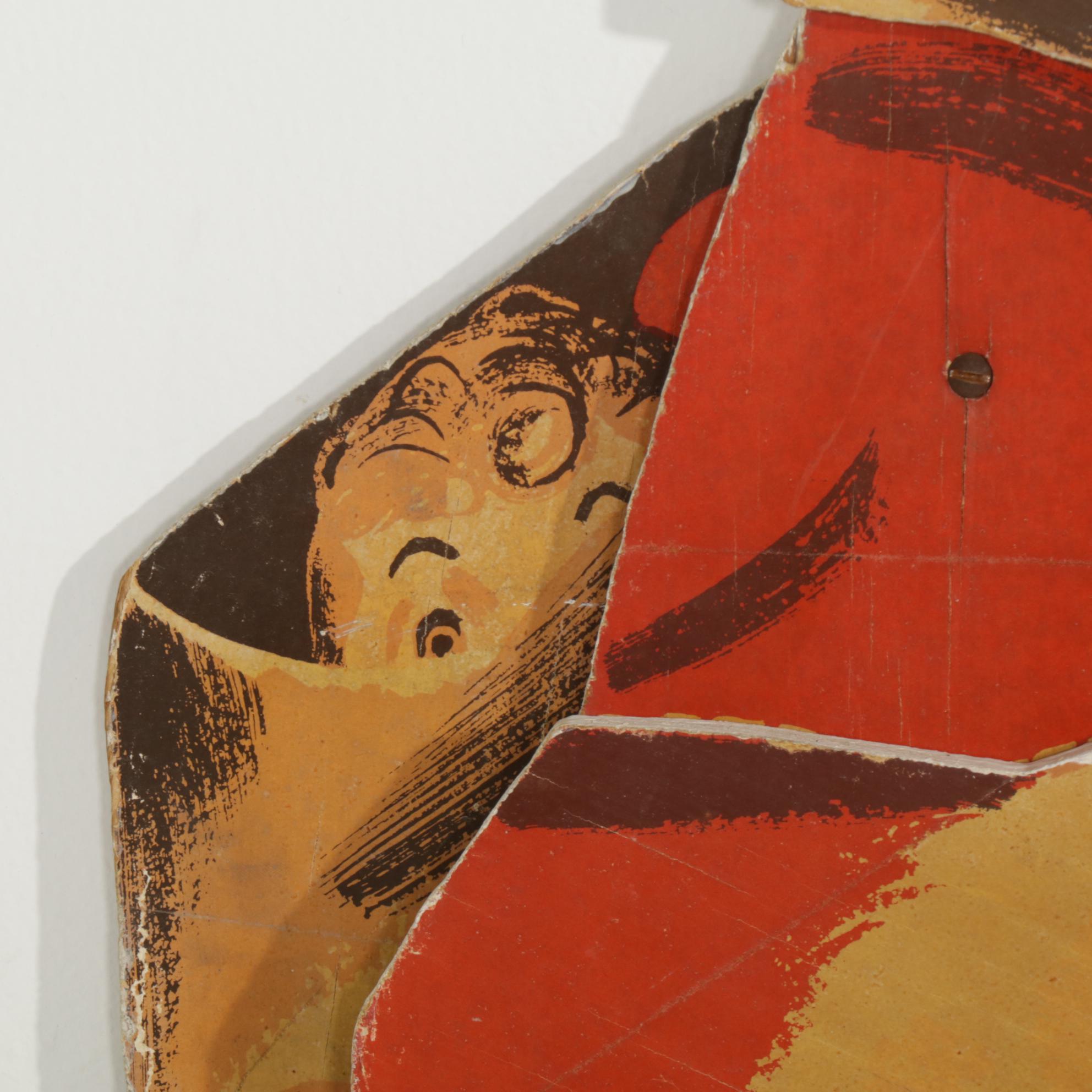 Wooden Cut-Out Santa, Mid-20th Century