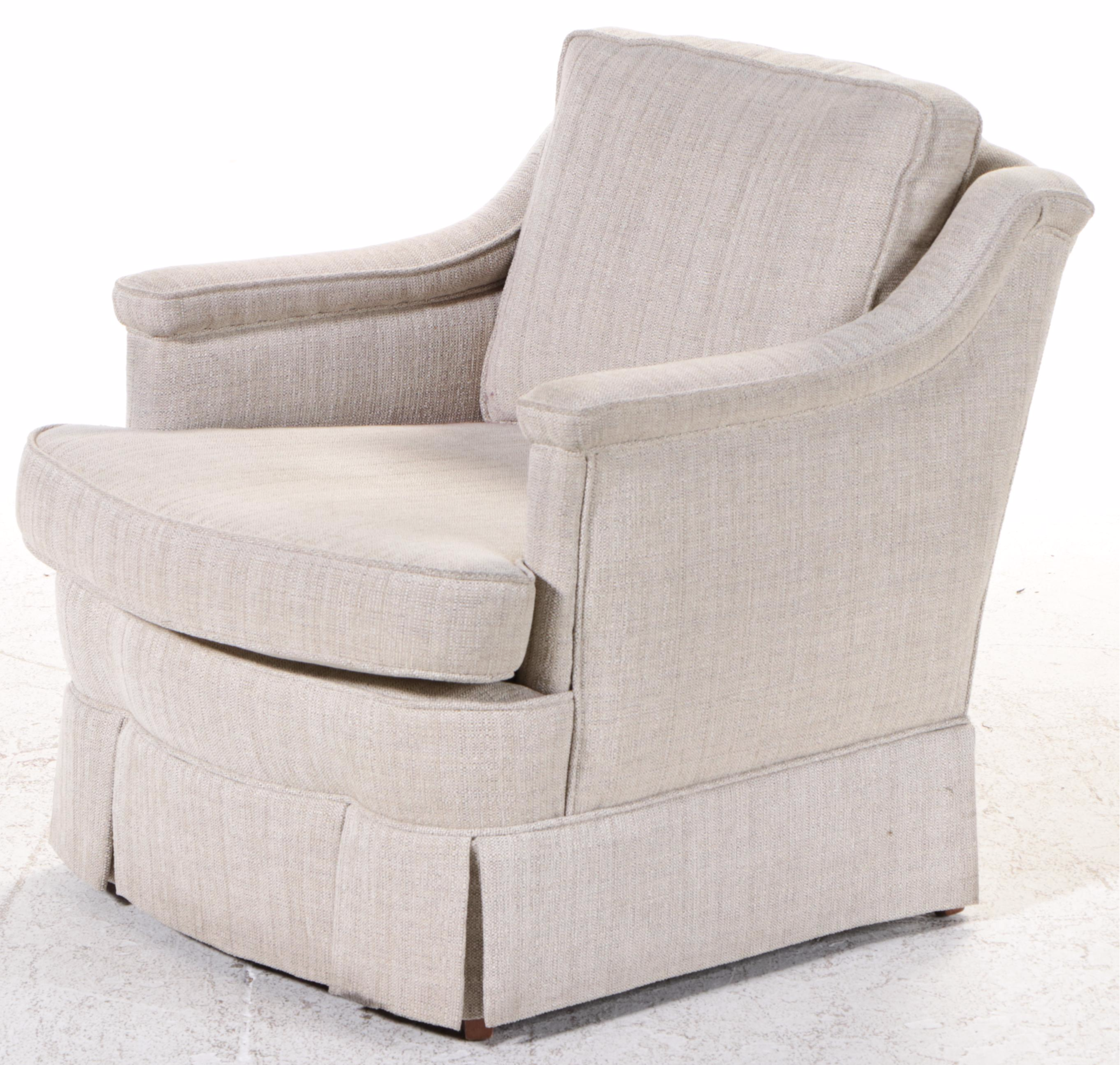 Pair of Beige Textural Upholstered Club Chairs