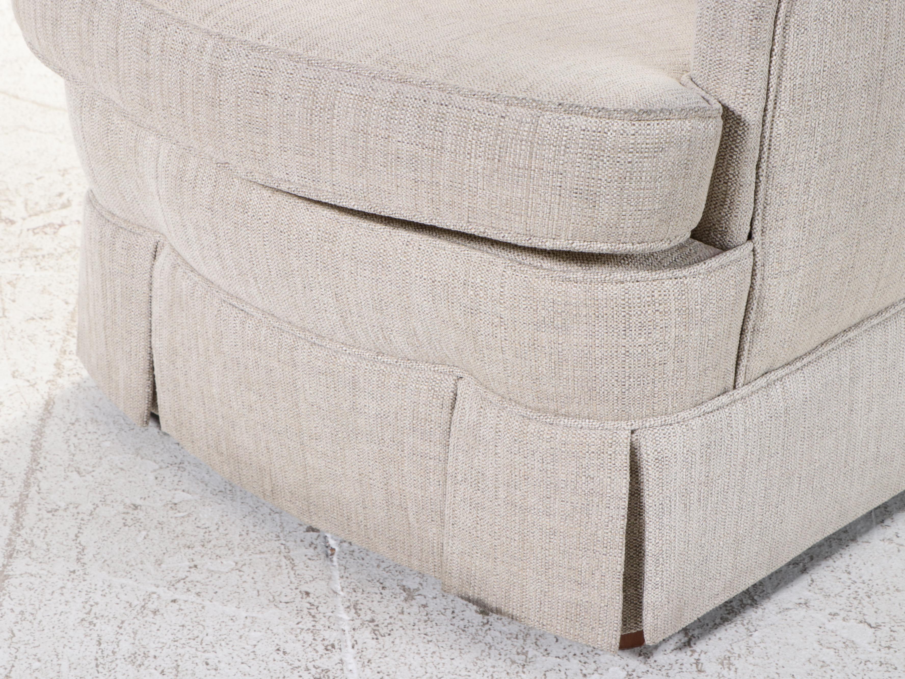 Pair of Beige Textural Upholstered Club Chairs