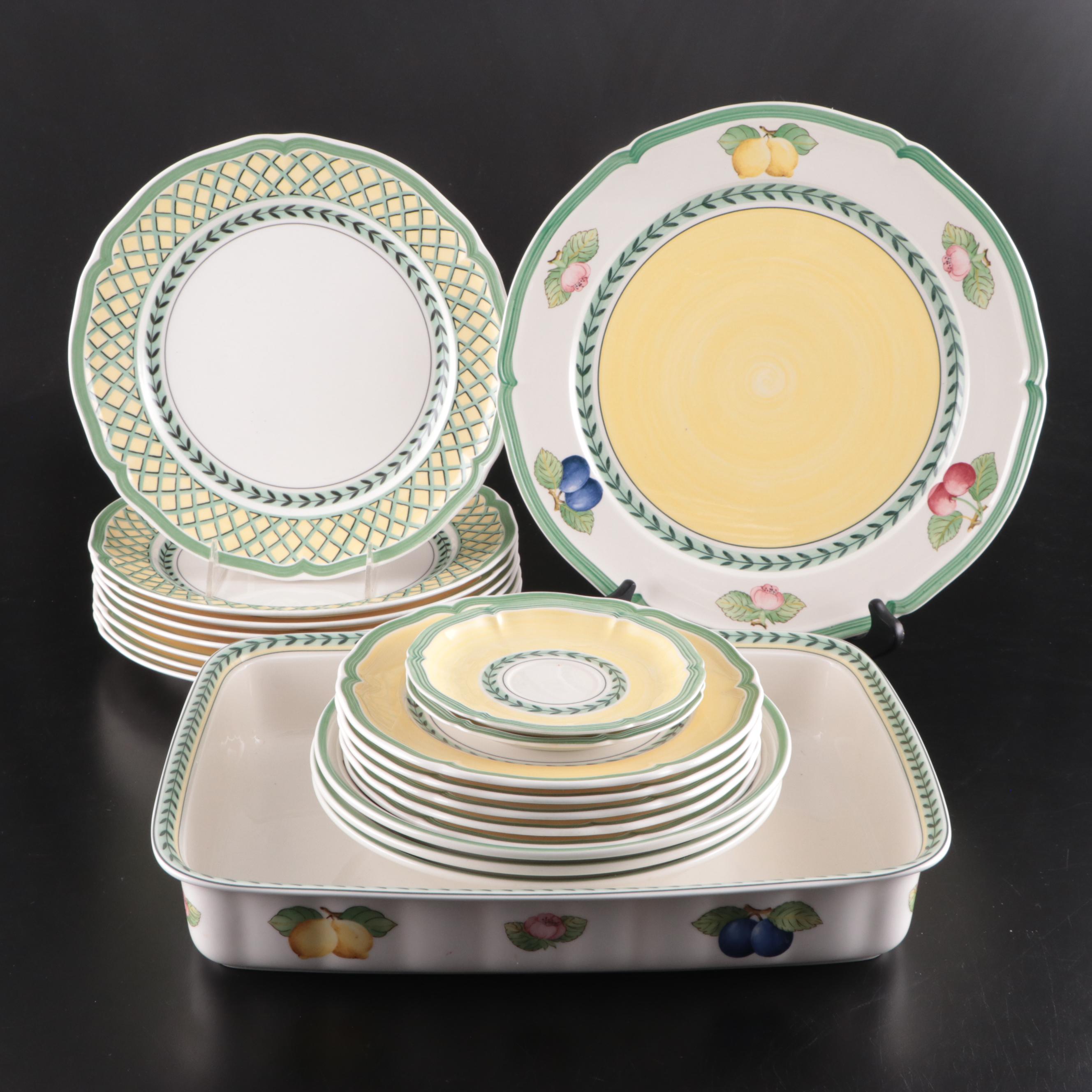 Villeroy & Boch "French Garden" Lasagna Baking Dish and Porcelain Dinnerware