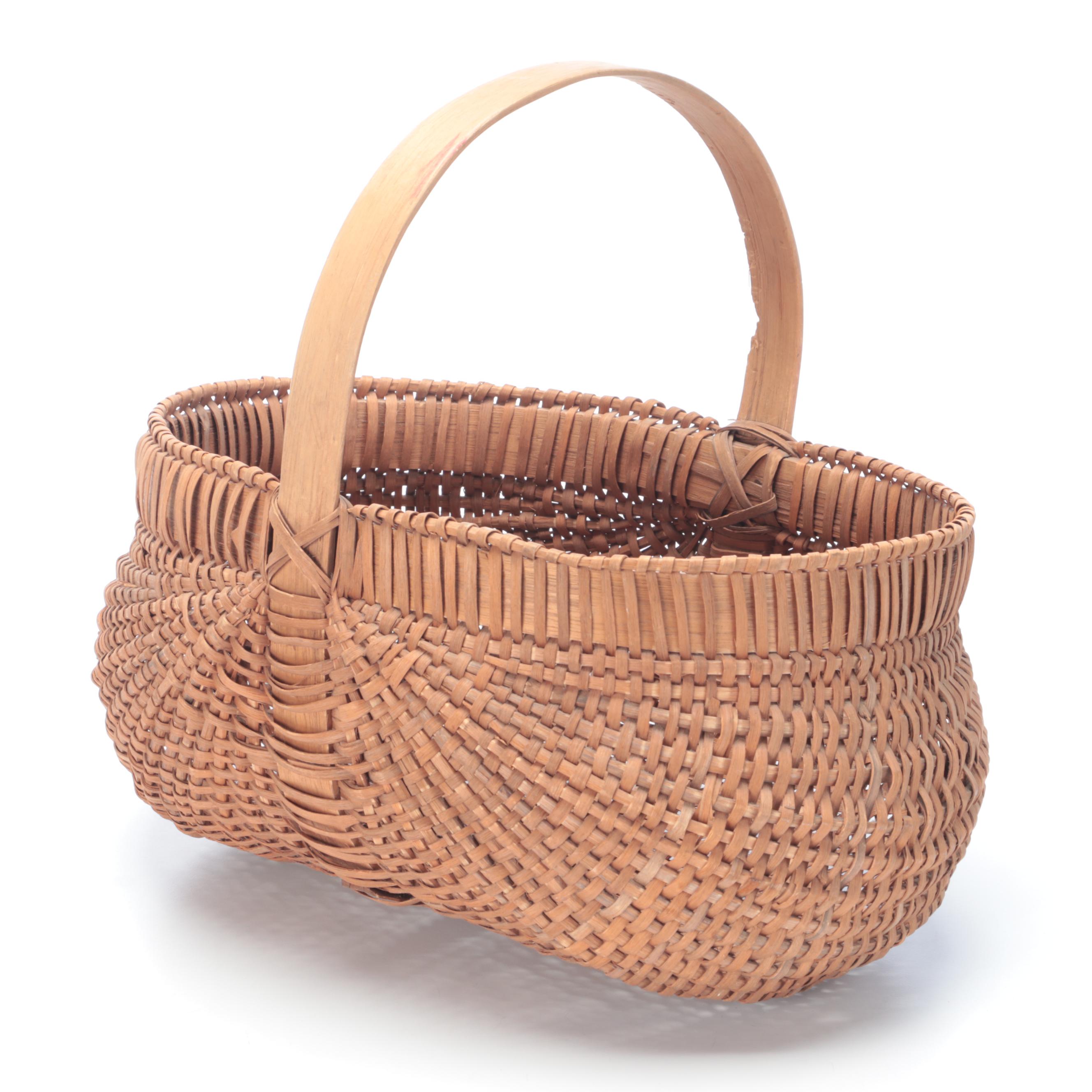 Handmade Woven Buttocks and Other Baskets, 20th Century