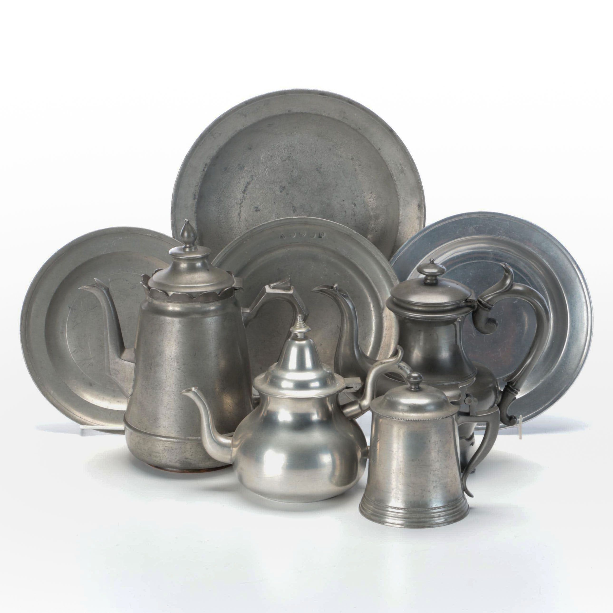 Wilton, R. Dunham & Sons, Woodbury and More Pewter Serveware, 20th