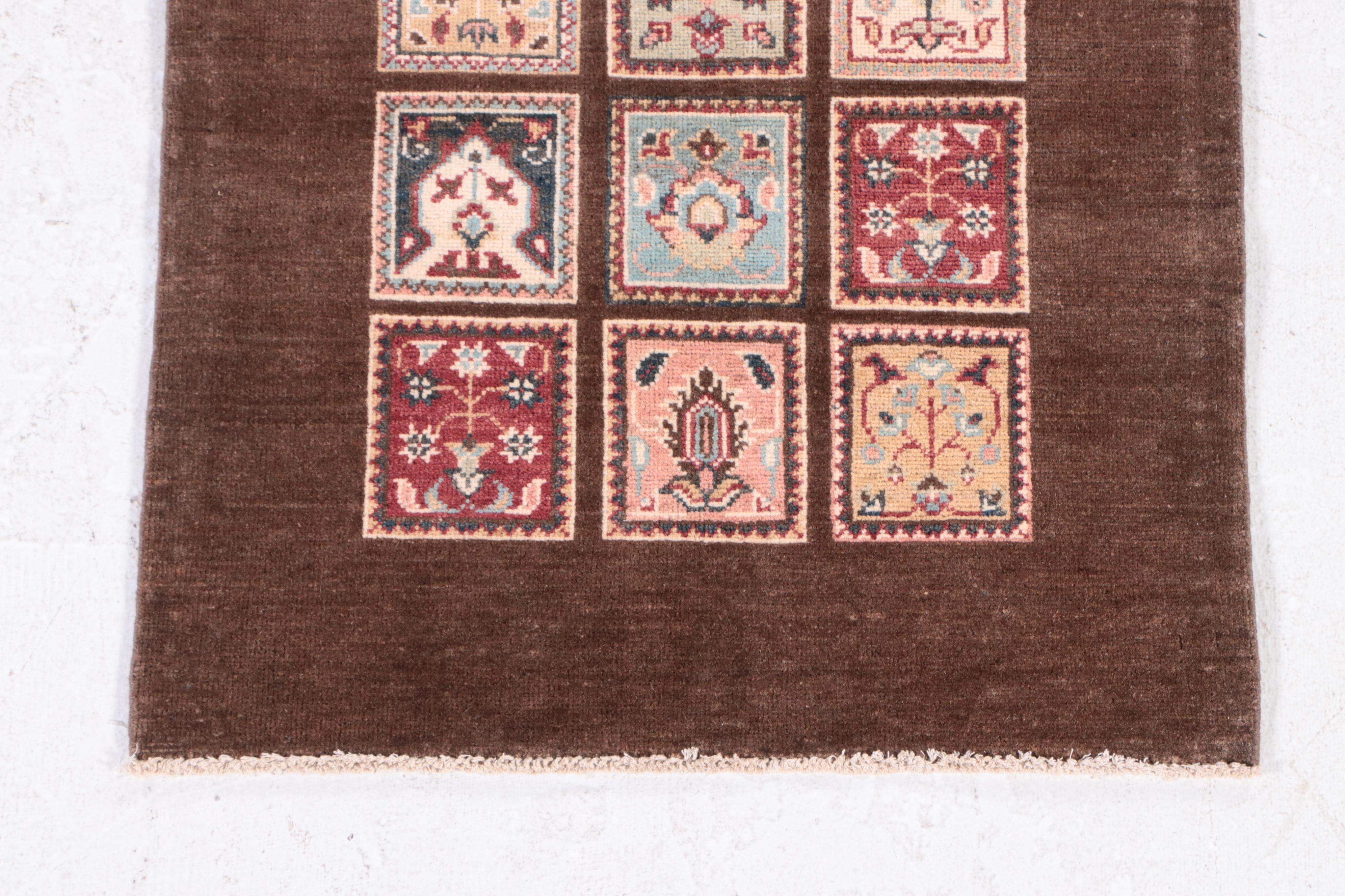 2'9 x 4'5 Hand-Knotted Afghan Gabbeh Accent Rug