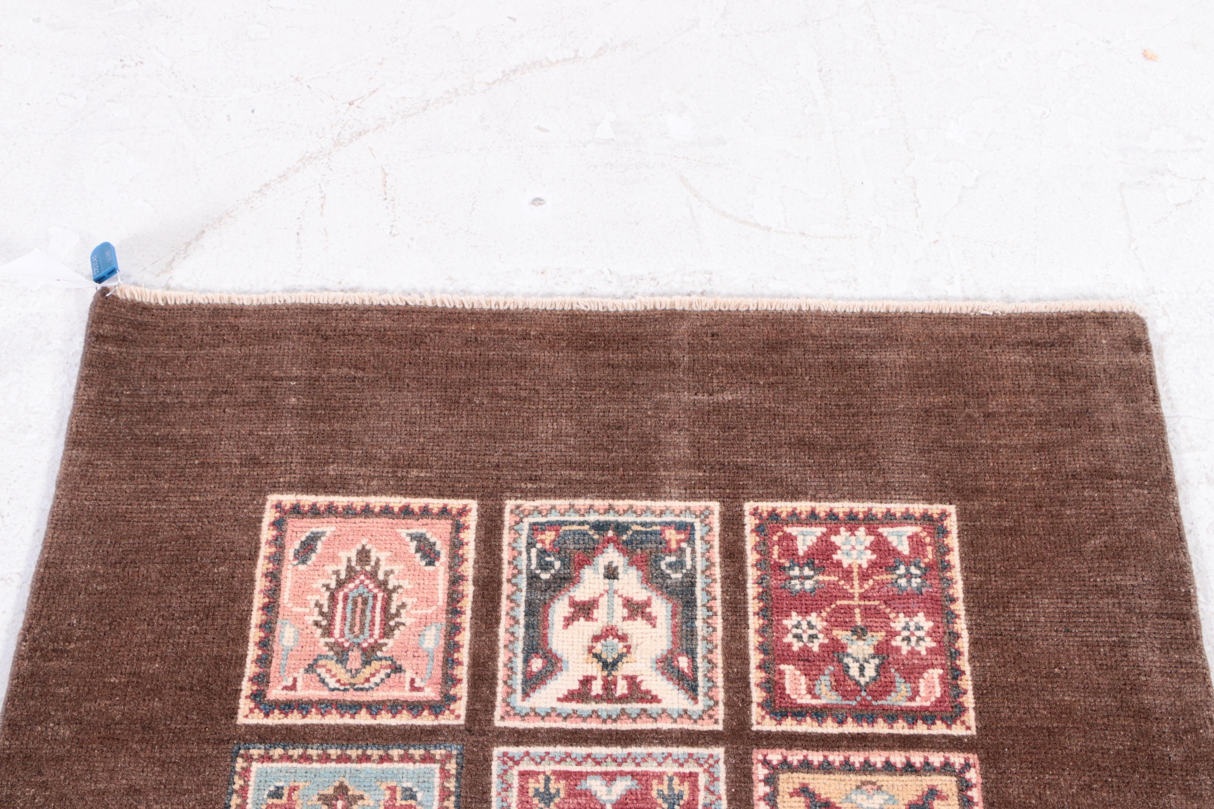 2'9 x 4'5 Hand-Knotted Afghan Gabbeh Accent Rug