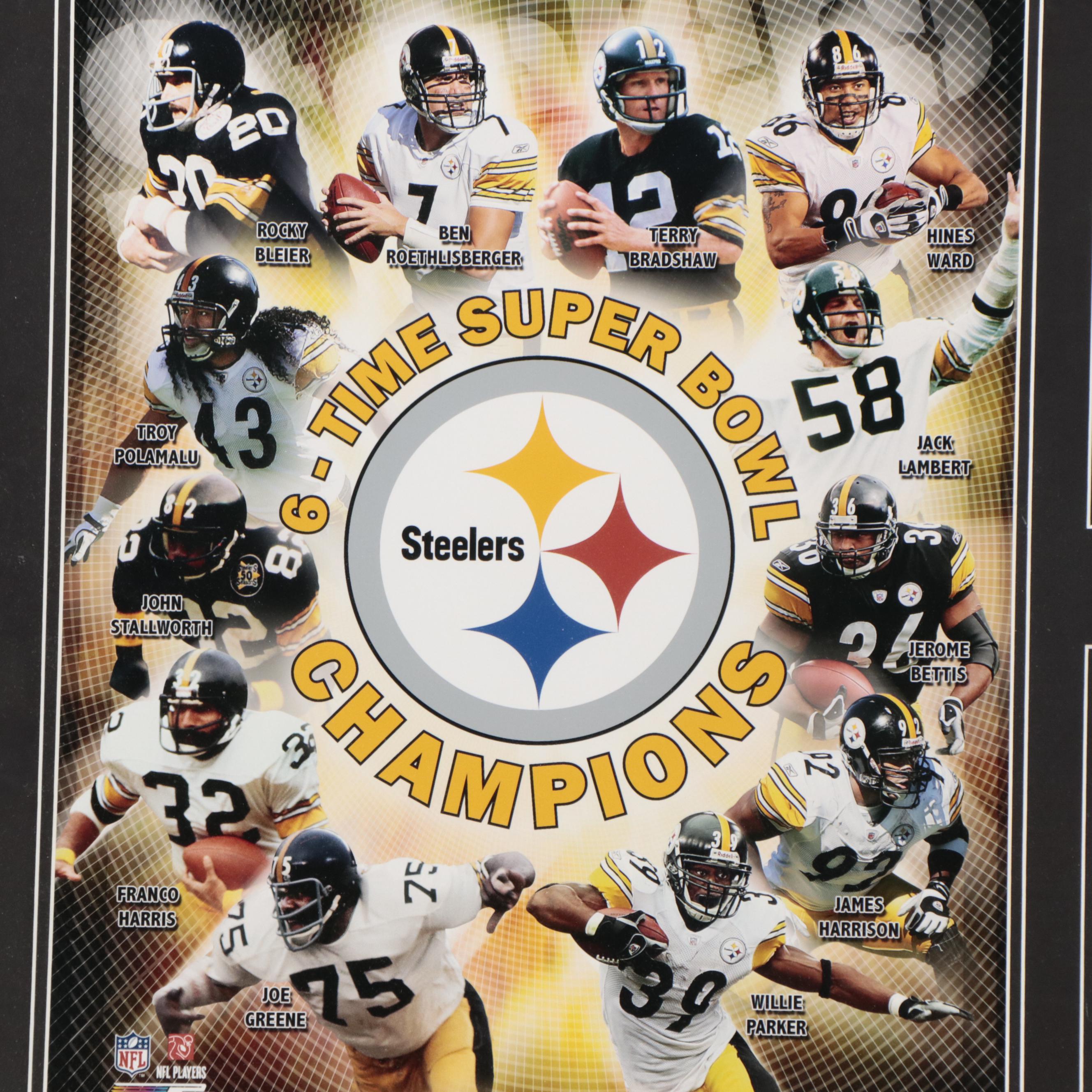 Pittsburgh Steelers Football Display Featuring Terry Bradshaw and More