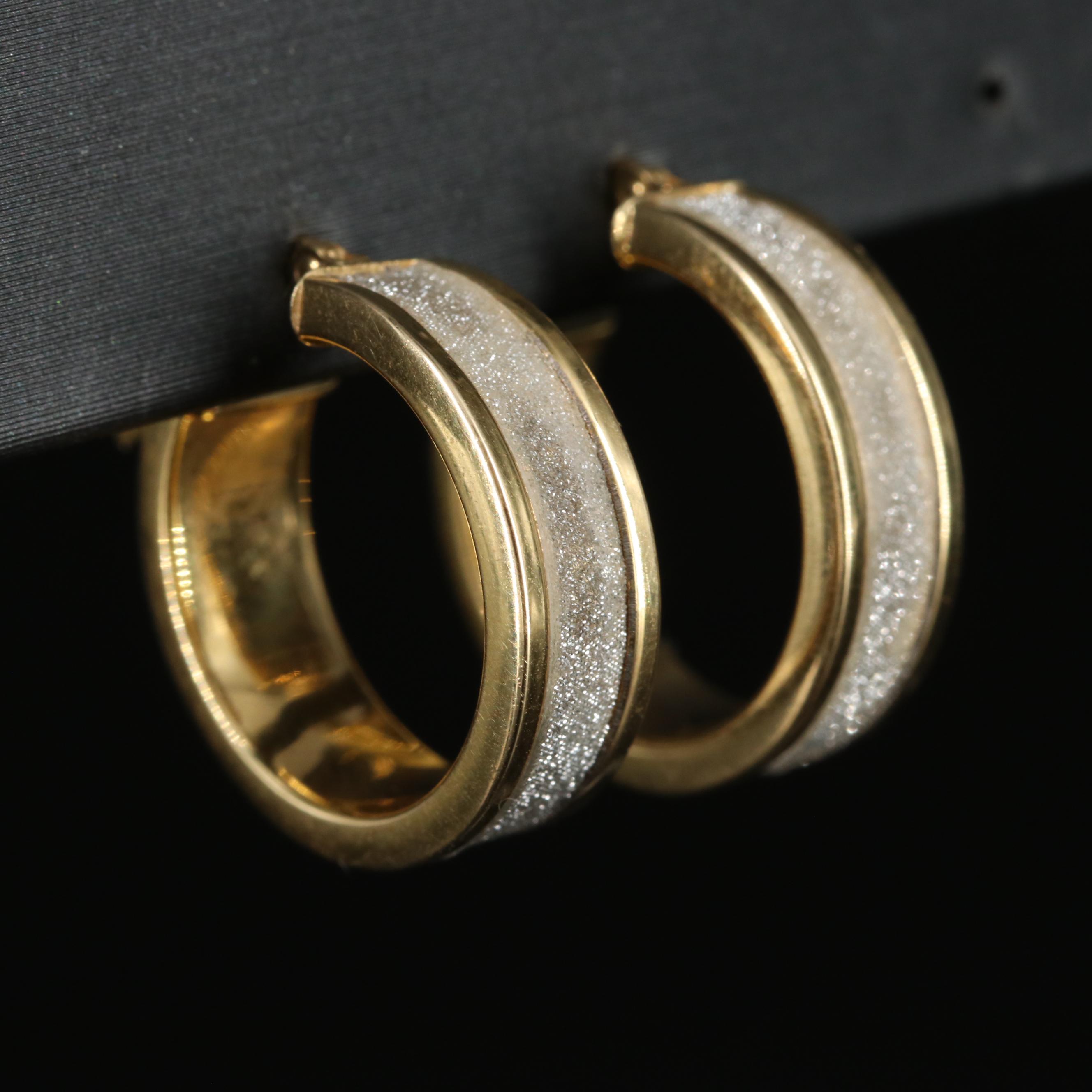 14K Hoops and Faceted Half Hoop Earrings